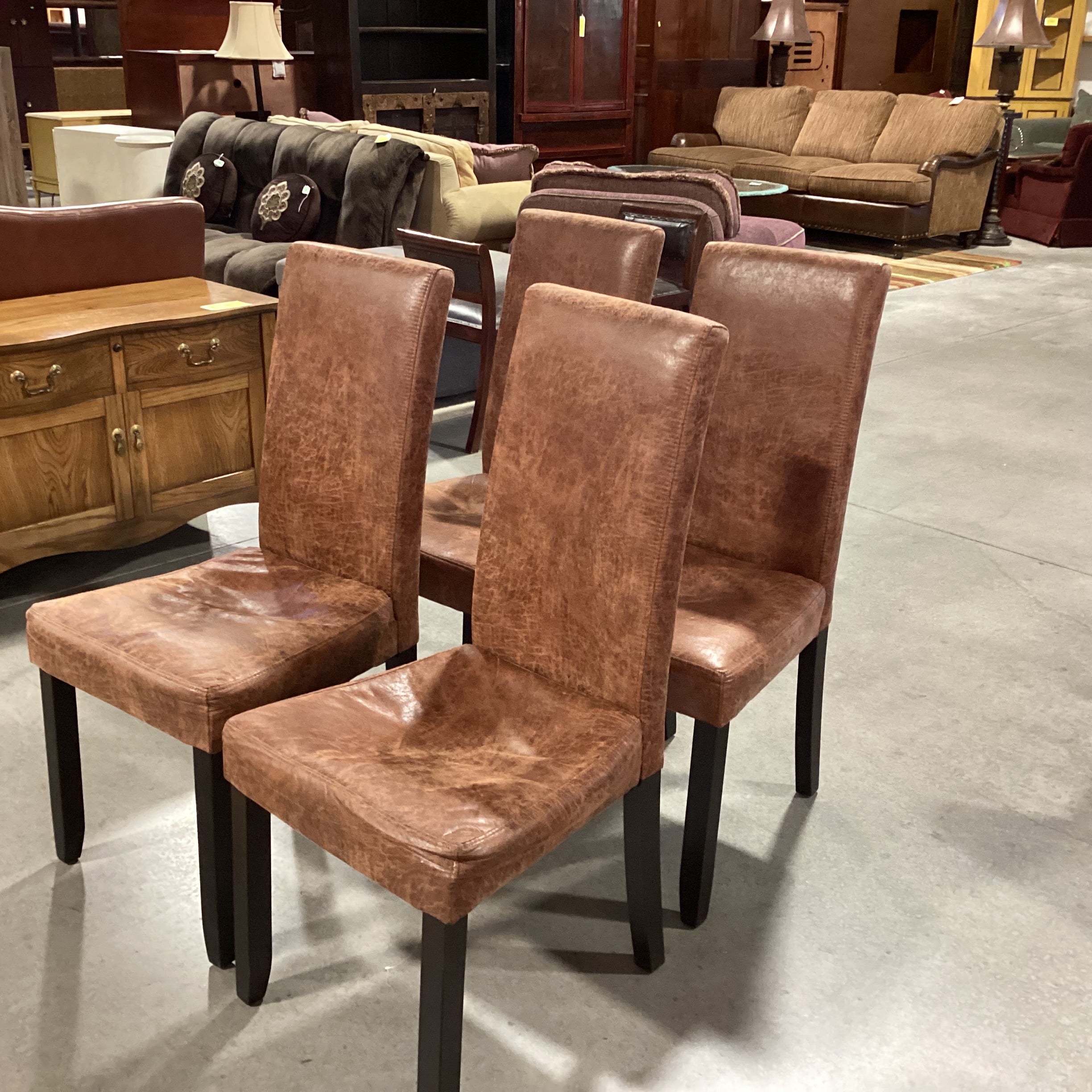 SET of 4 Faux Leather Dining Chairs 19"x 20"x 40"
