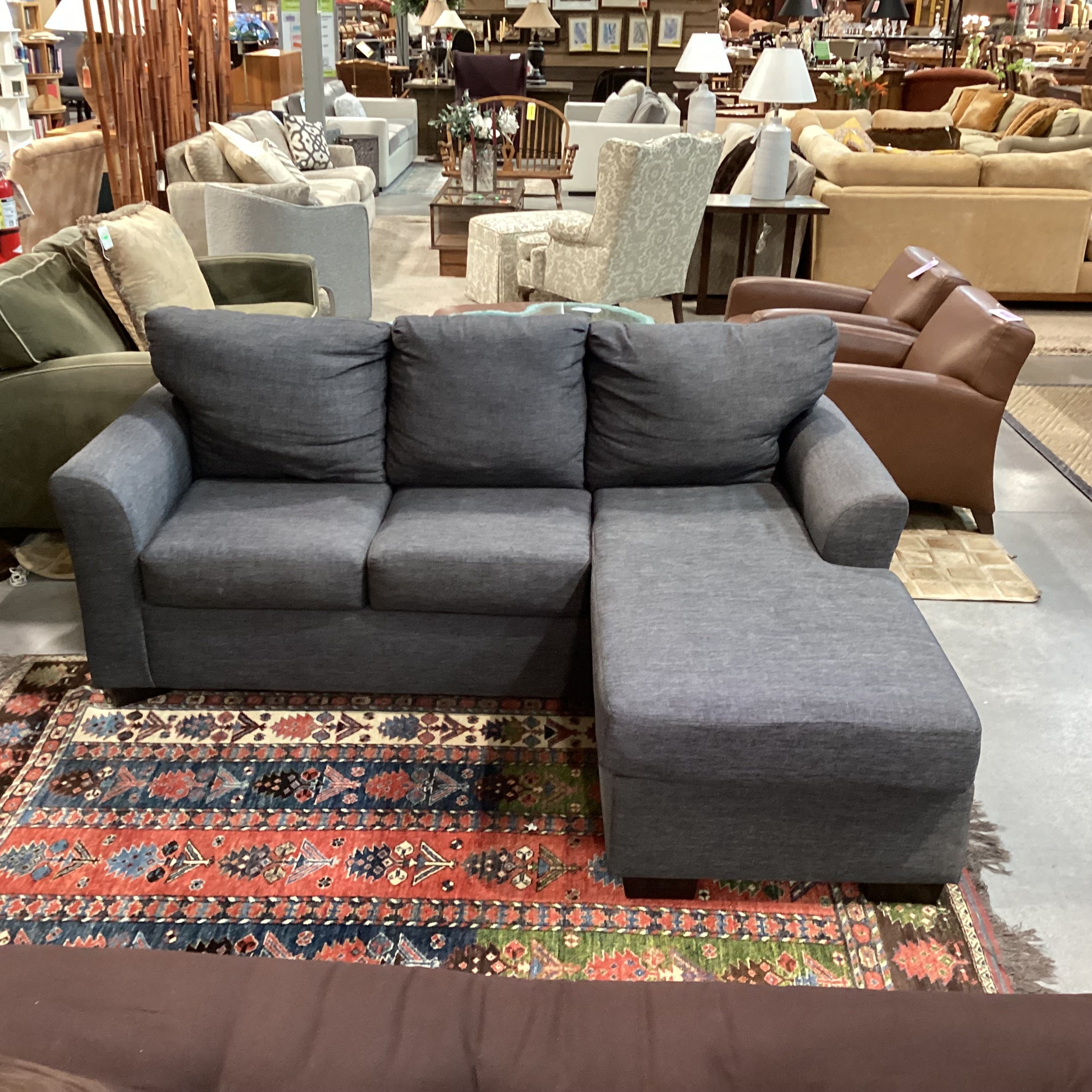 Charcoal Woven 2 Piece with Left or Right Chaise Sectional 81"x 68"x 37"x 36"
