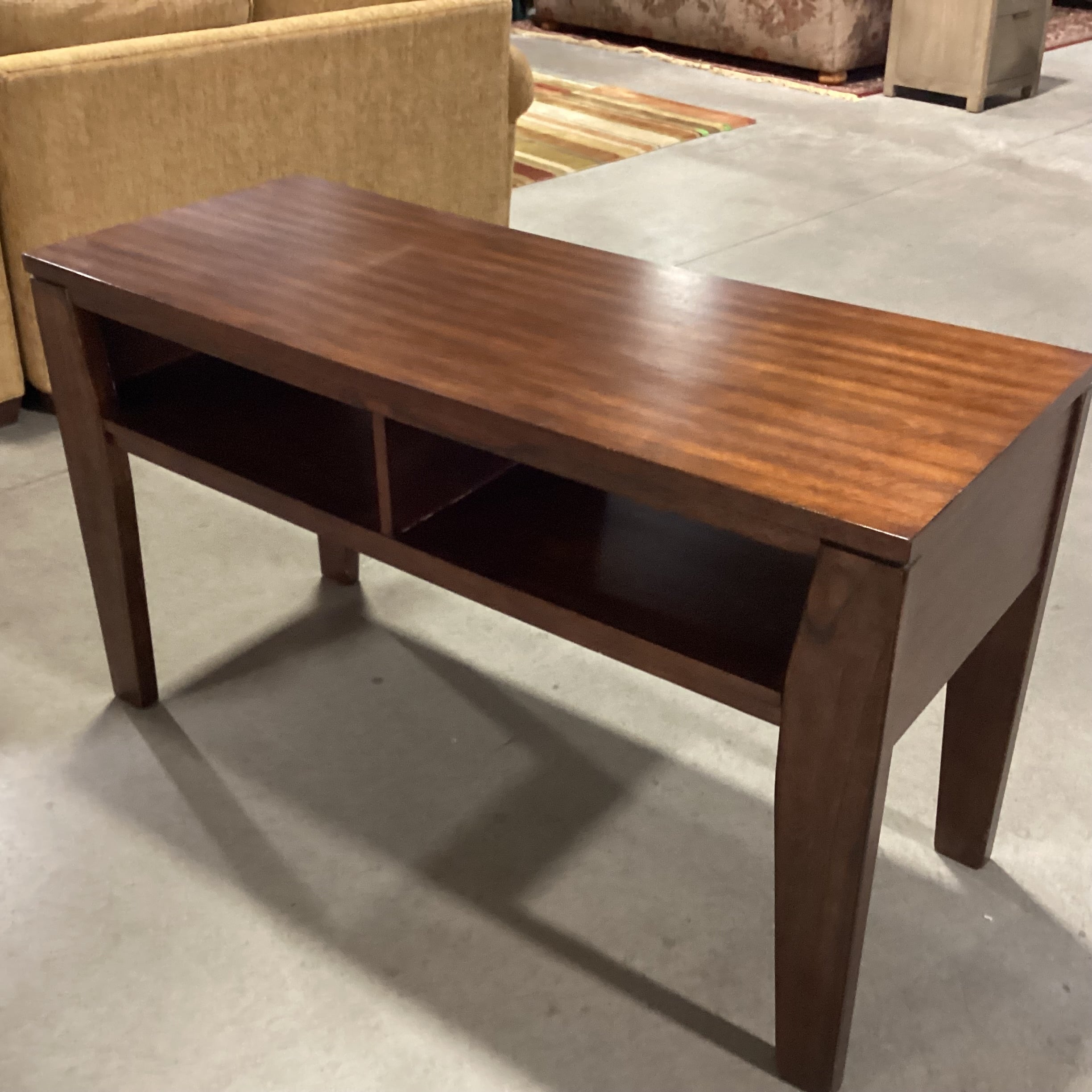 Dark Finish Wood with Open Cubbies Console Sofa Table 48"x 19"x 28"
