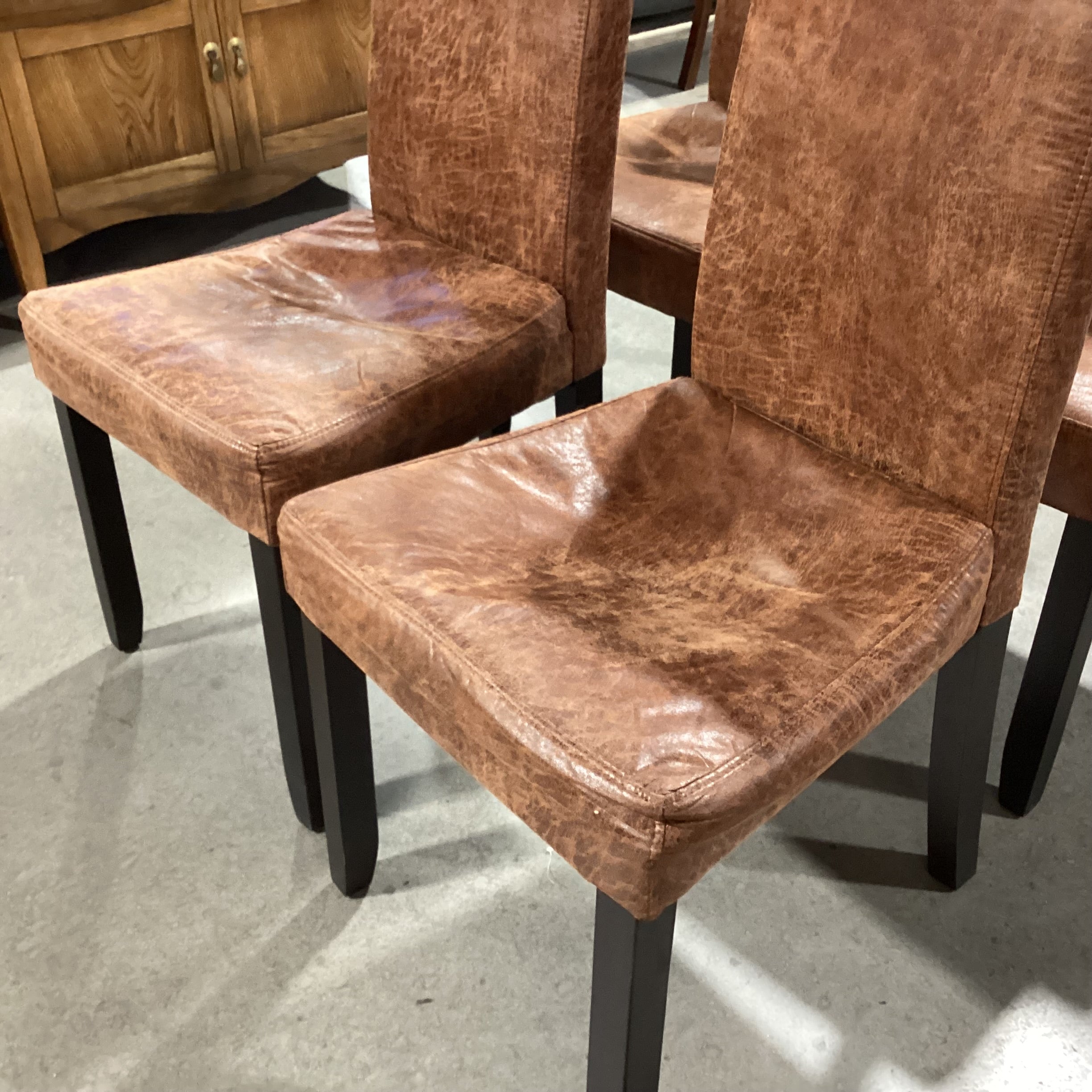 SET of 4 Faux Leather Dining Chairs 19"x 20"x 40"