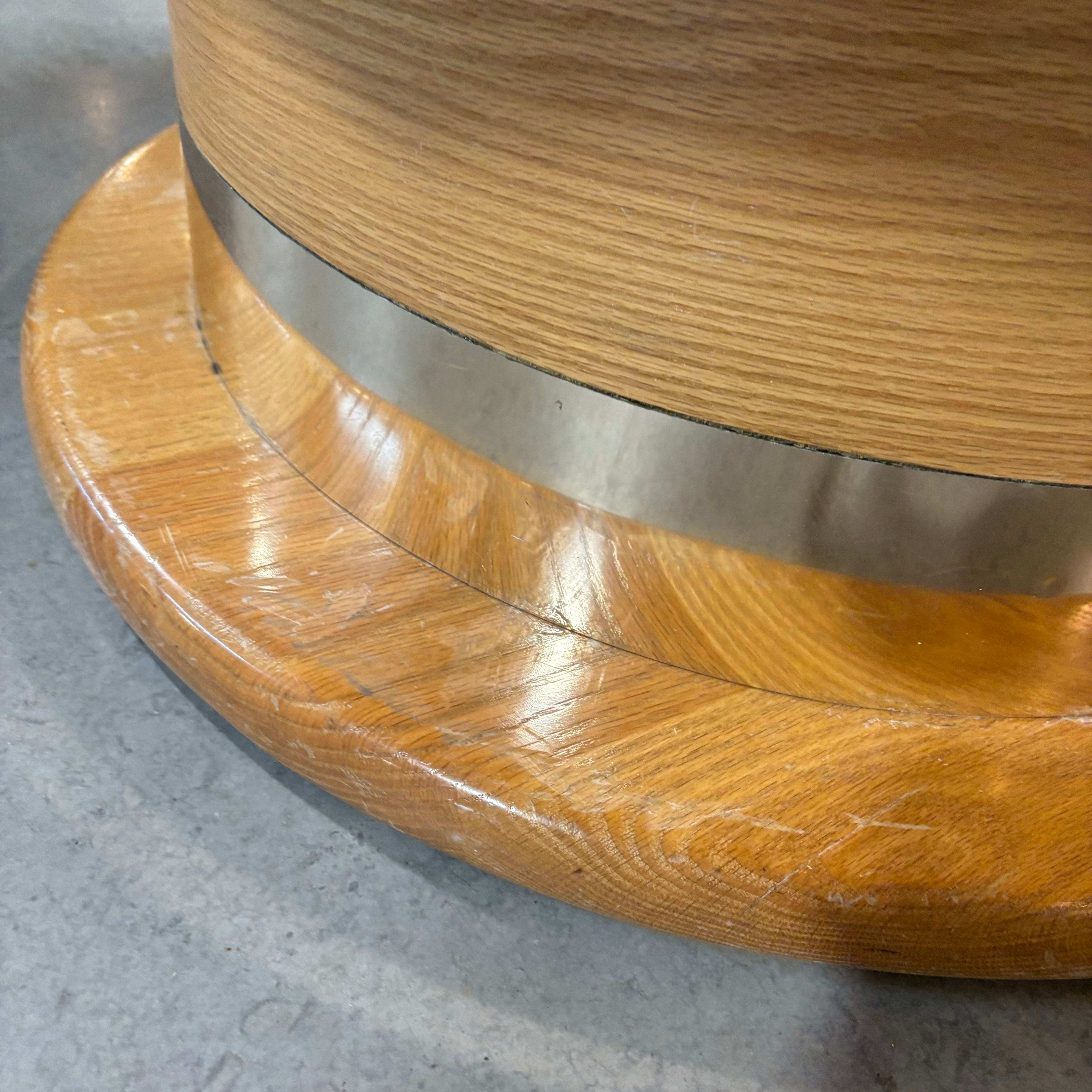 Custom Solid Oak Two in One Poker & Bumper Pool Game Dining Table 55" Octagon x 31"