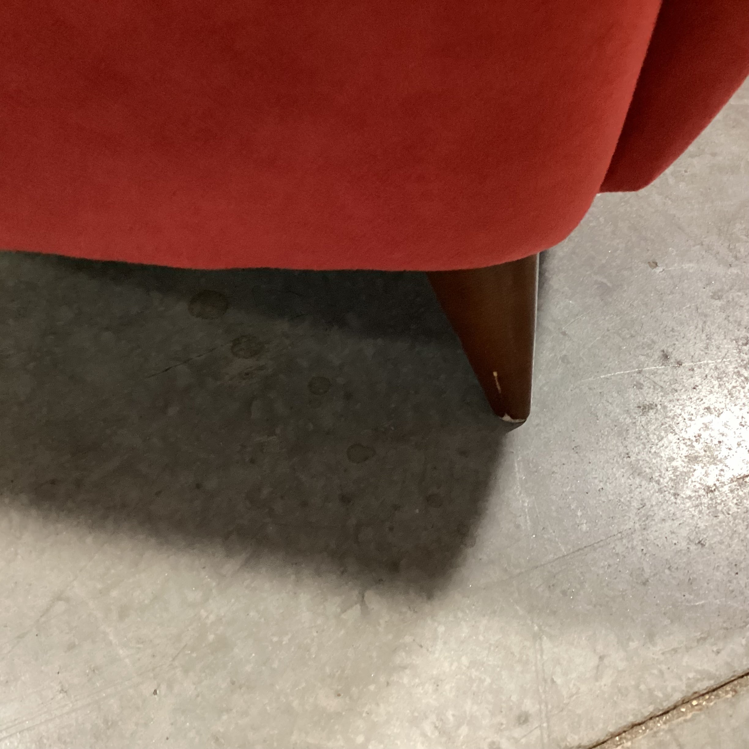 American Leather Furniture Mid Century Style Red Ultra Suede Chair 24"x 35"x 36"