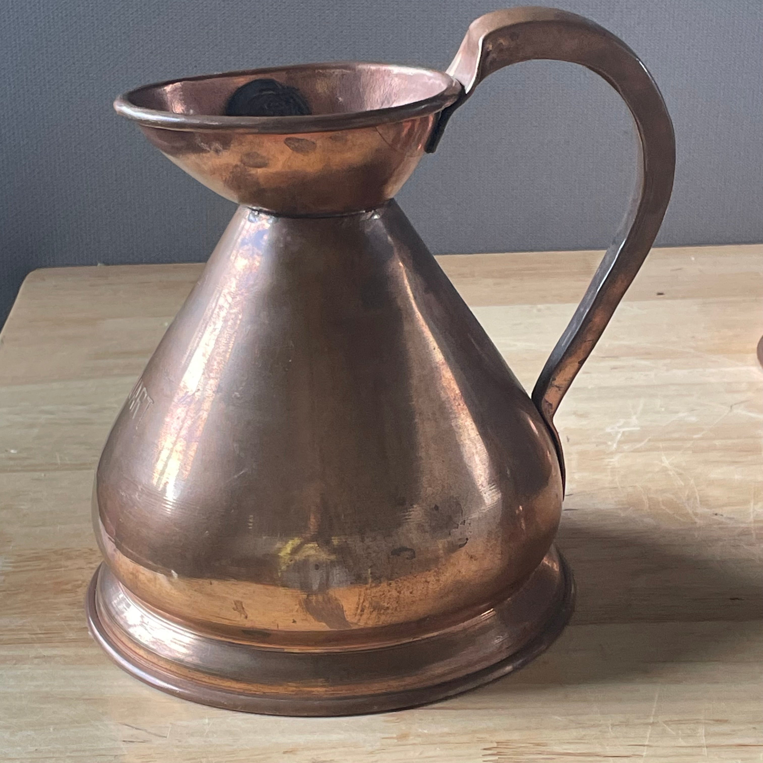 Set of 3 Antique Historical Queen Victoria (VR) Stamped Copper Haystack Measures
