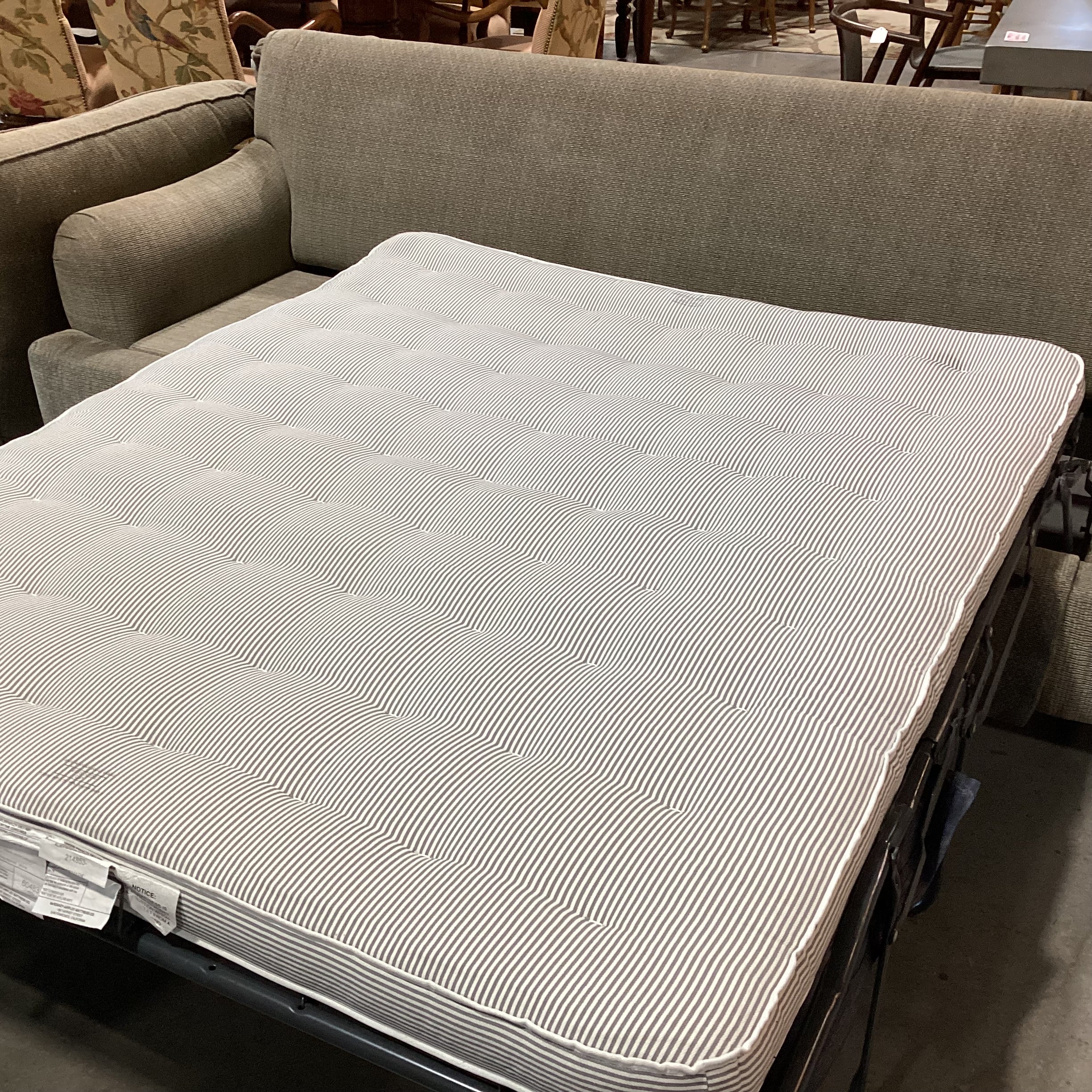 Fitzgerald Staprans Custom Sage Texture Woven Queen Sleeper Sofa 110"x 32"x 34"