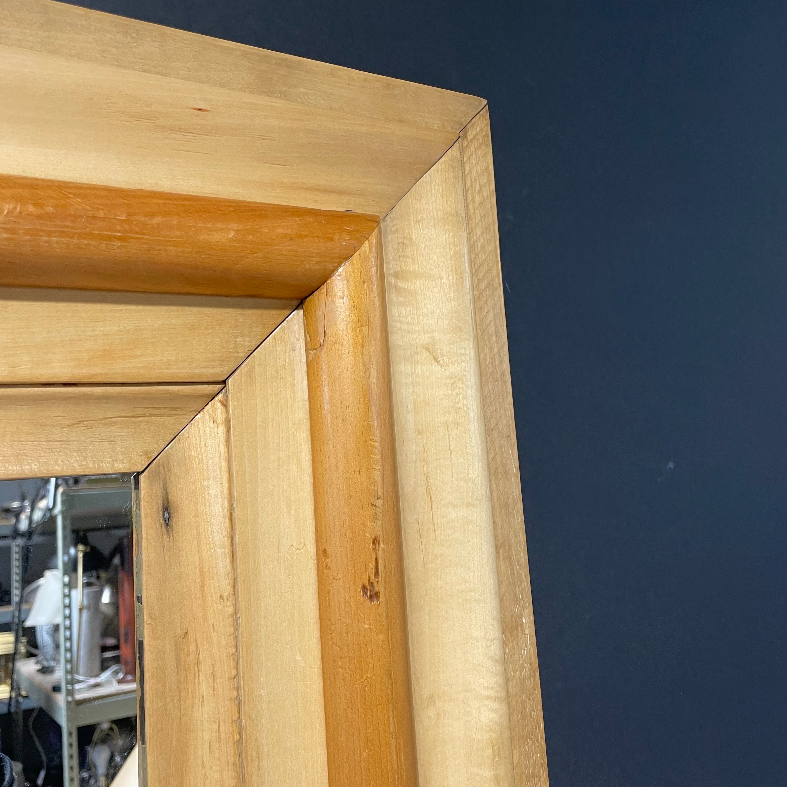 Multilayered Framed Natural Wood Wall Mirror 33 1/2" x 37 1/2"