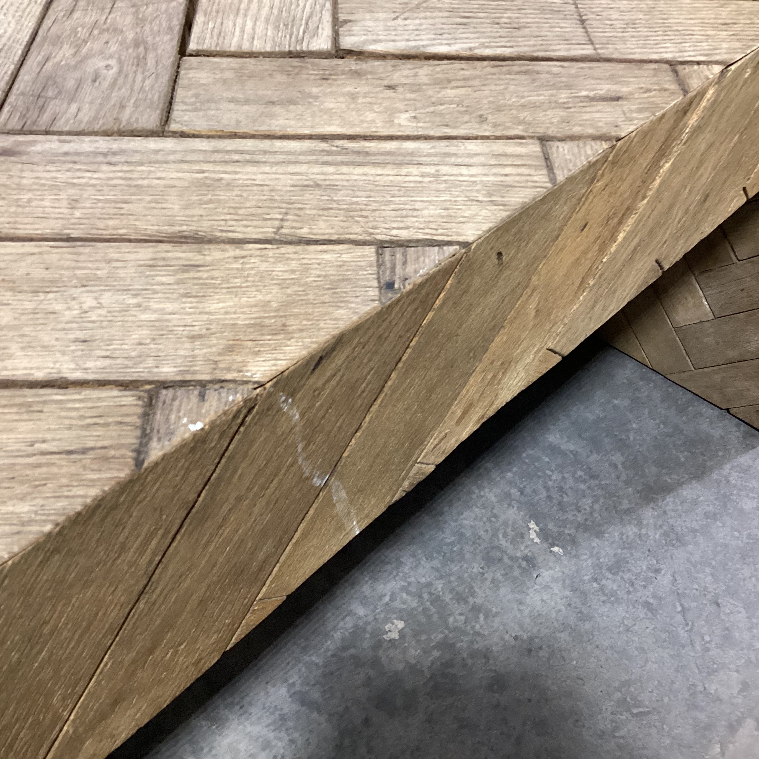 Natural Wood Plank with Chevron Pattern Desk 59"x 31.5"x 30"