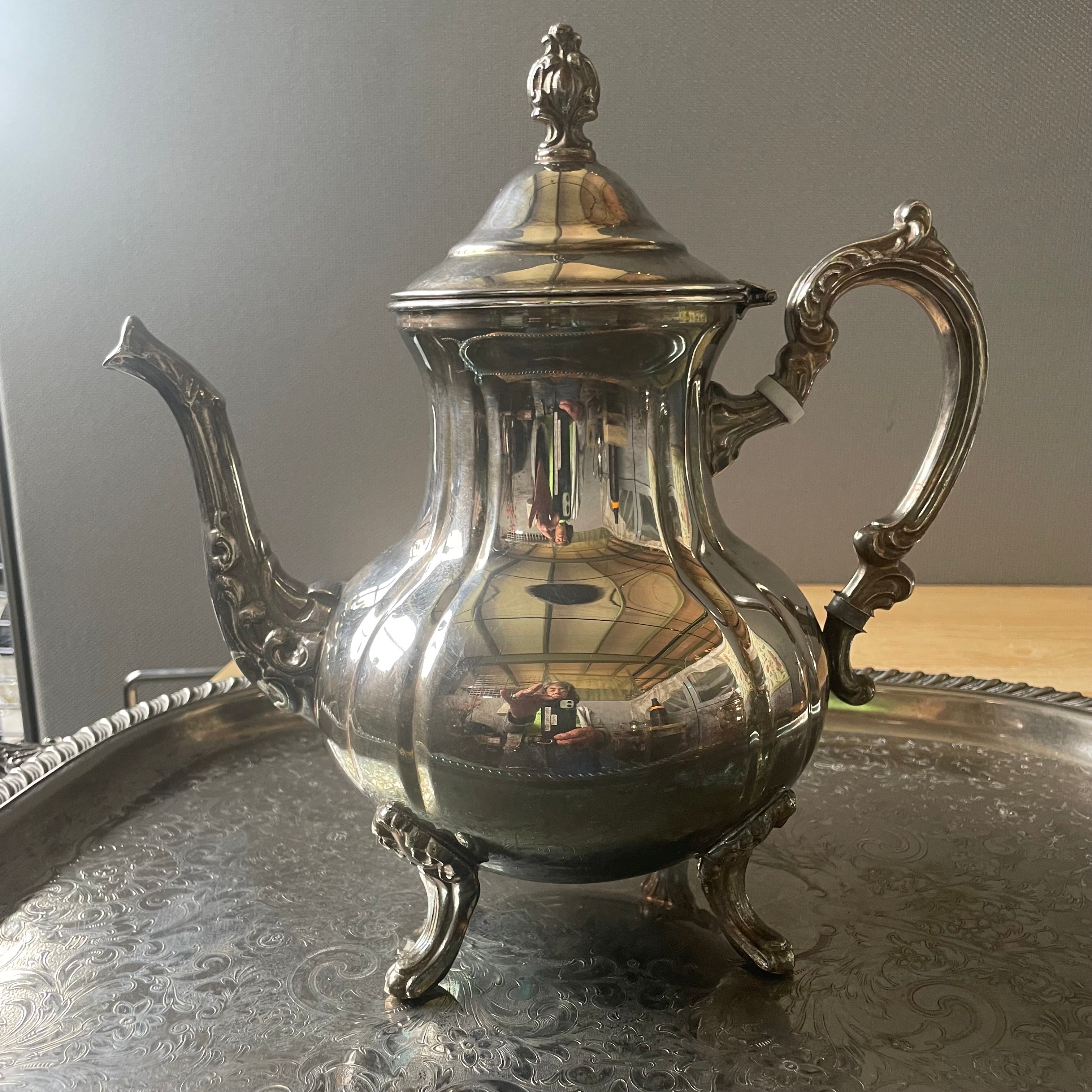 Vintage 5 Piece W&S Blackinton Baroque Style Silverplated Tea/Coffee Service