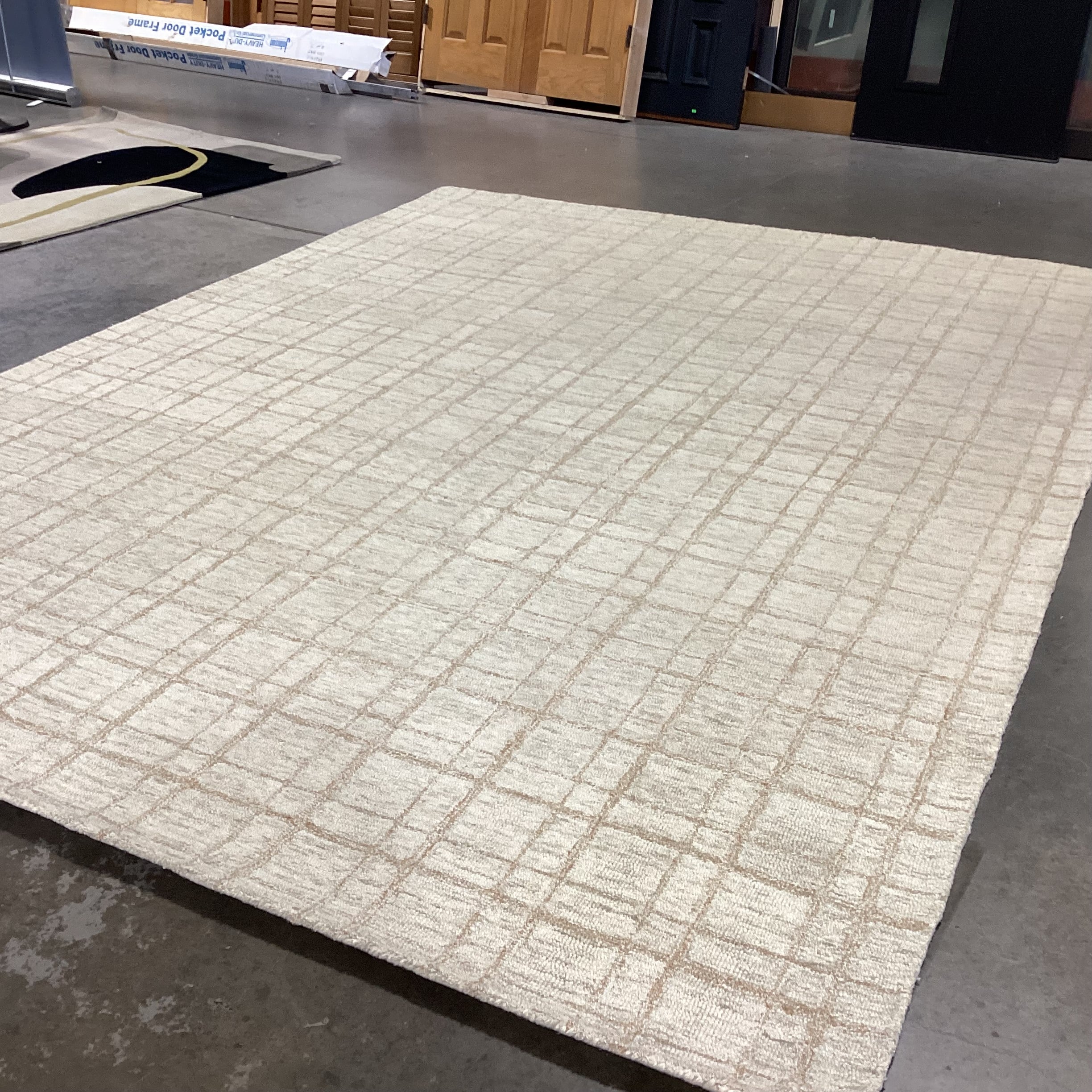 Chris Loves Julia LoLoi Polly Collection Khaki Sand Wool Loop Rug 8'6"x 11'6"