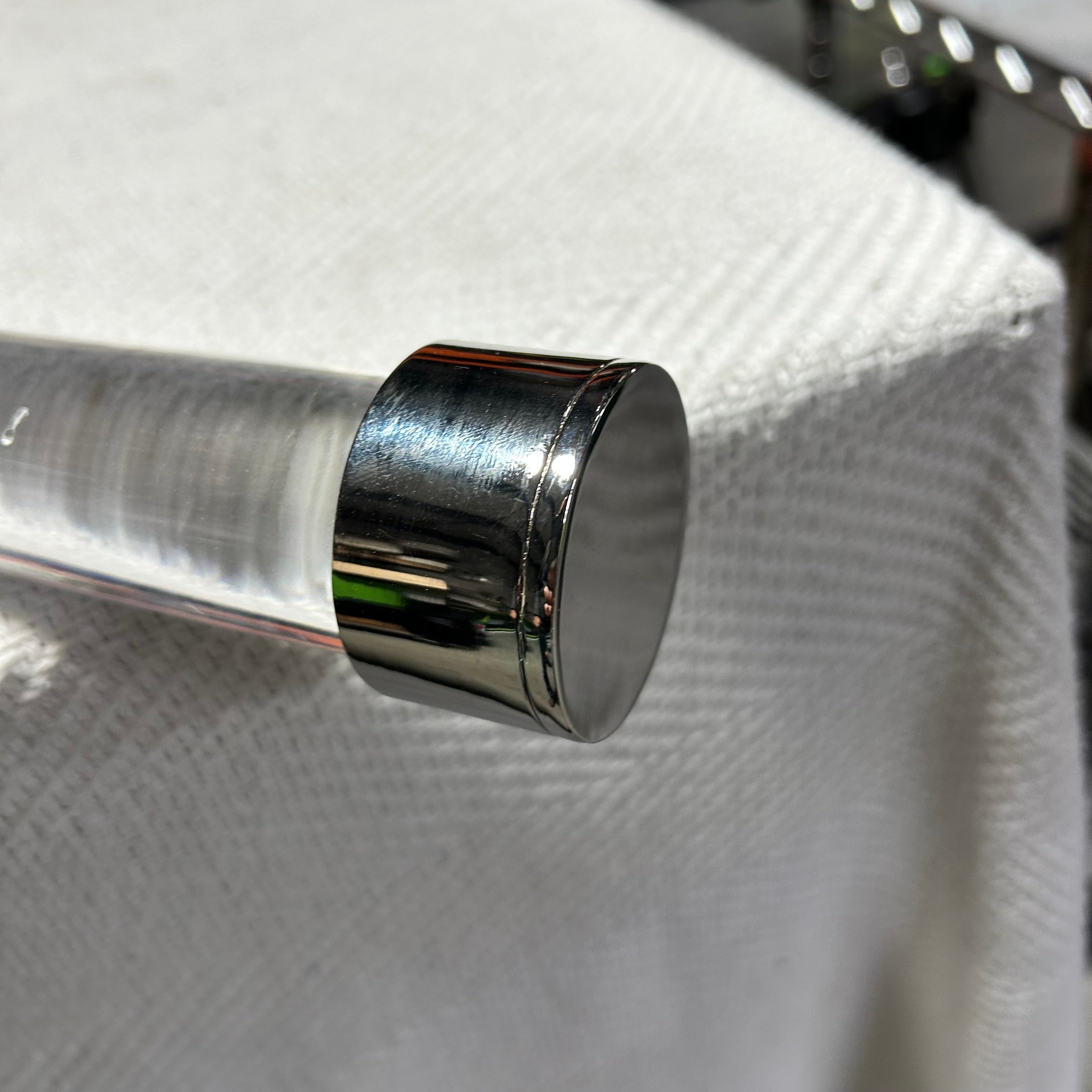 Description: Acrylic Closet Rod With Chrome Hardware 52"