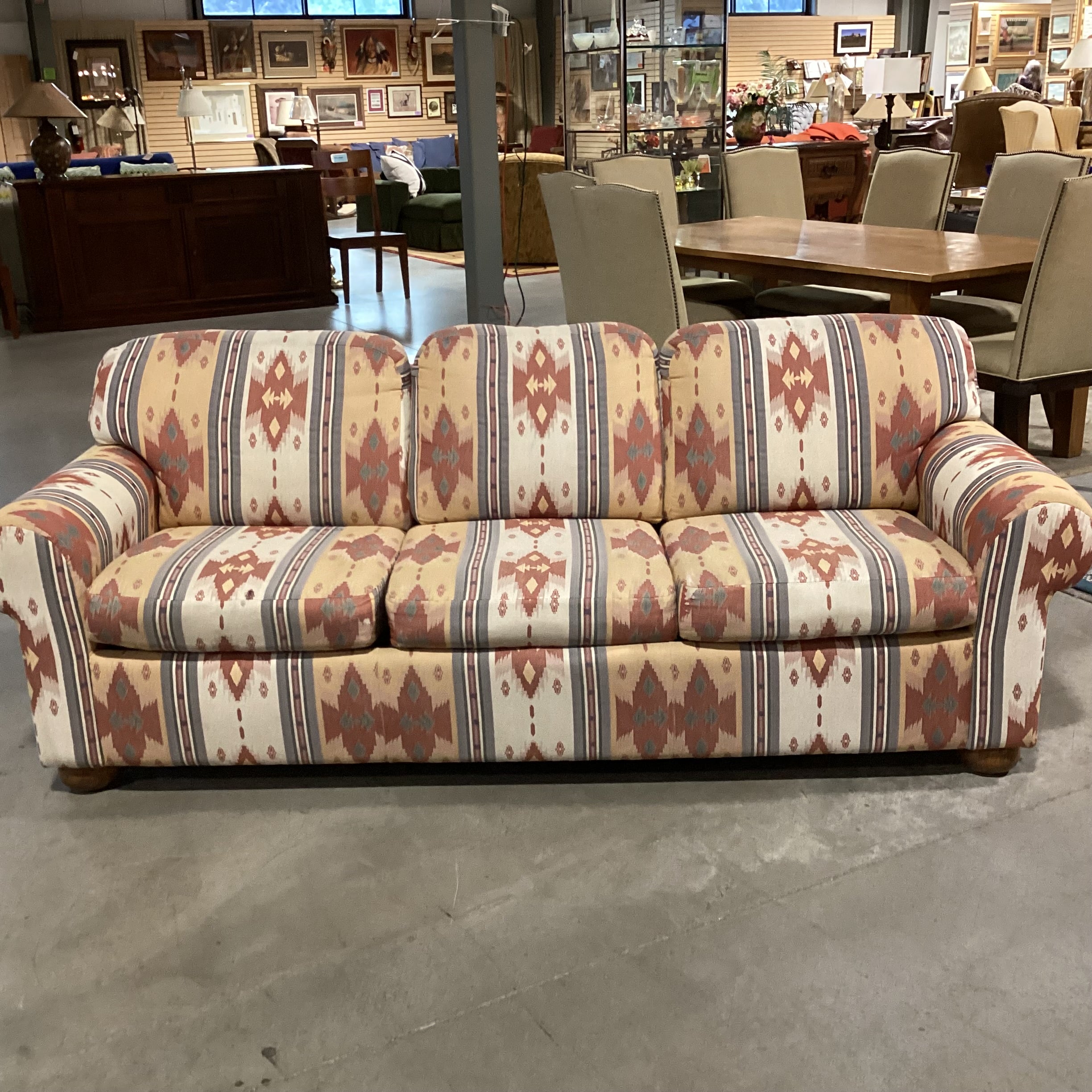 La-Z Boy Gold Rust Southwest Upholstered Queen Sleeper Sofa 84"x 34"x 32"