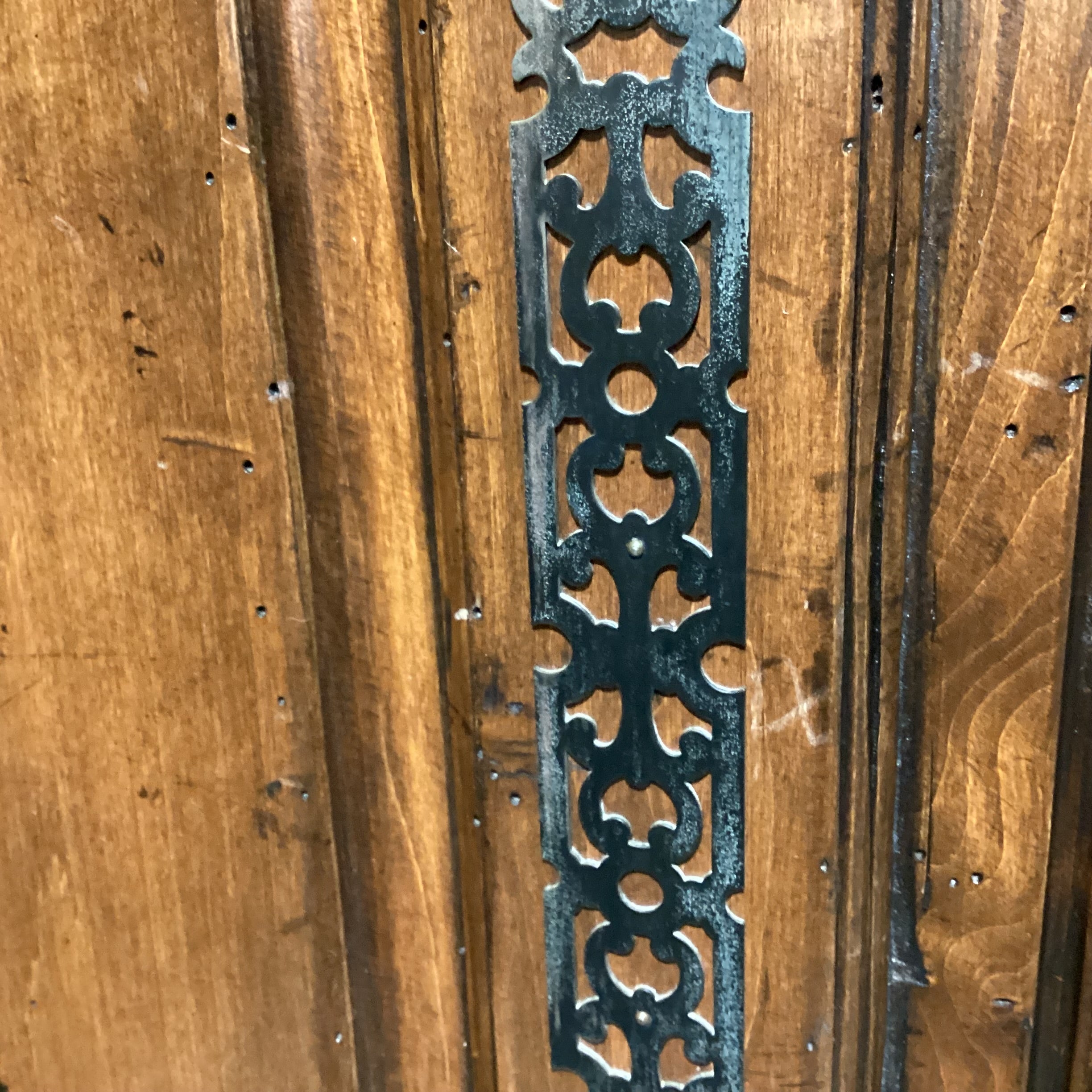 Dark Distressed Finish 2 Door 4 Drawer Armoire 59"x 26"x 85"