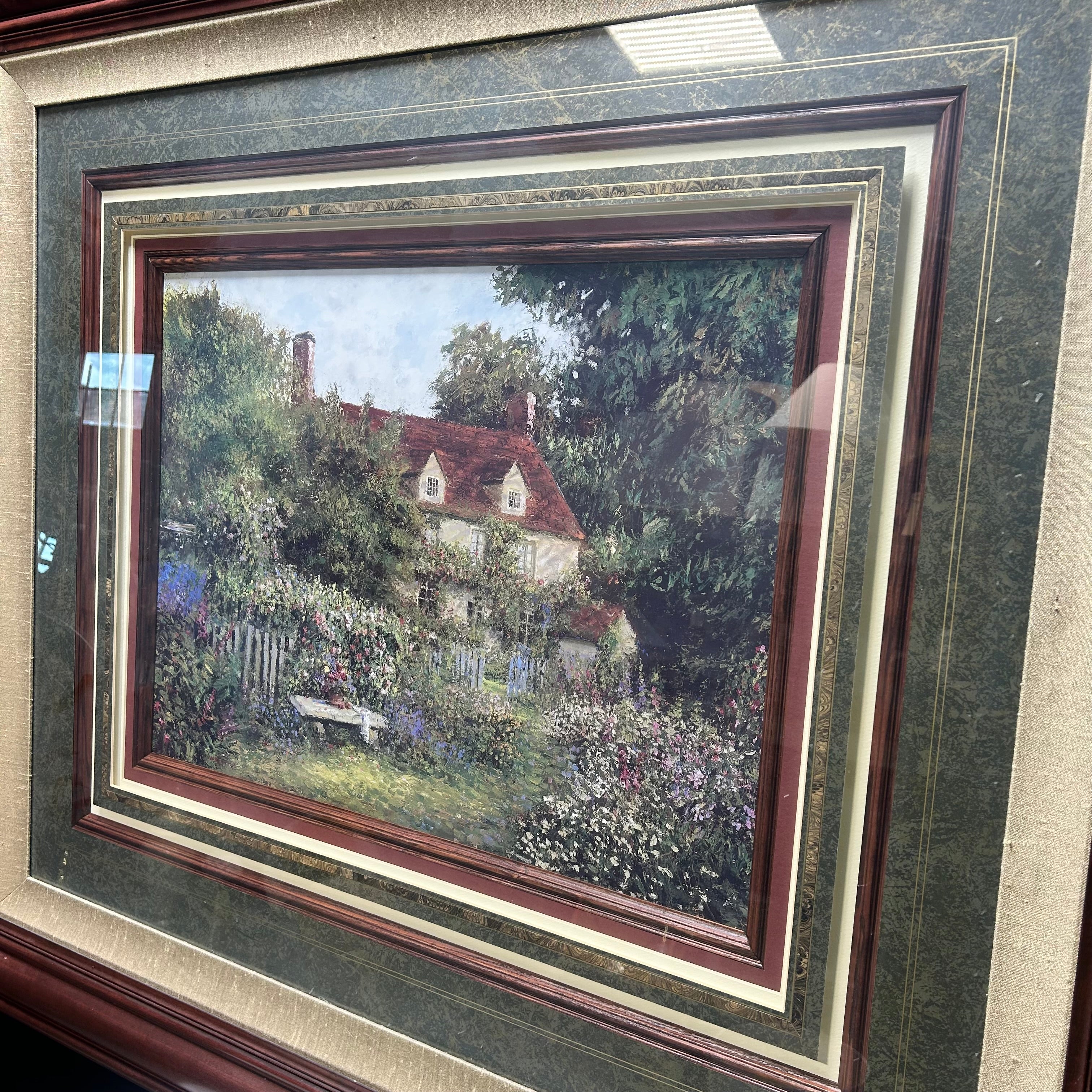"The Garden Retreat" Beautifully Matted Framed Art Print  49.5"x 43.5"