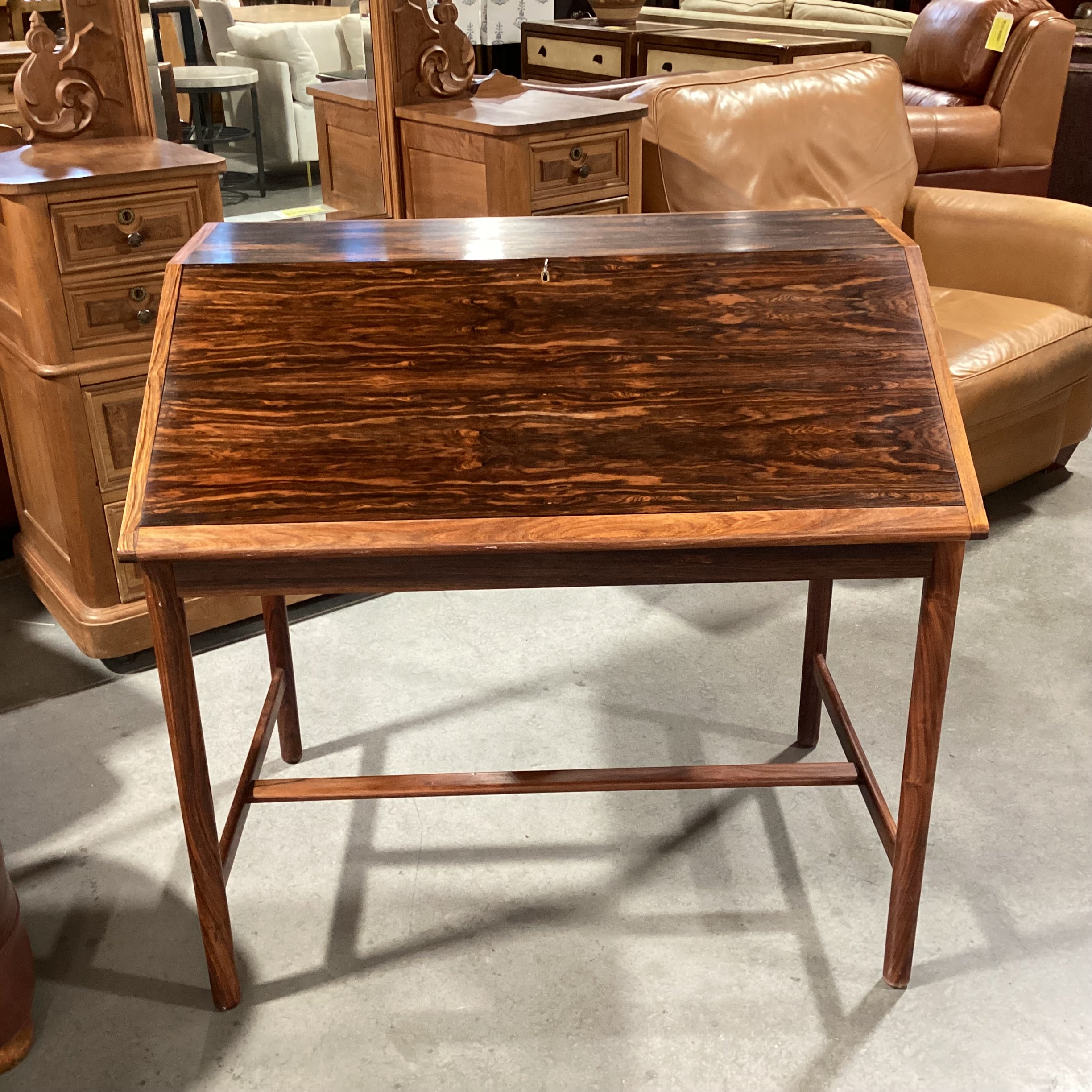 Mellemstrands Made in Norway Vintage 1960's Rosewood Slant Front Desk