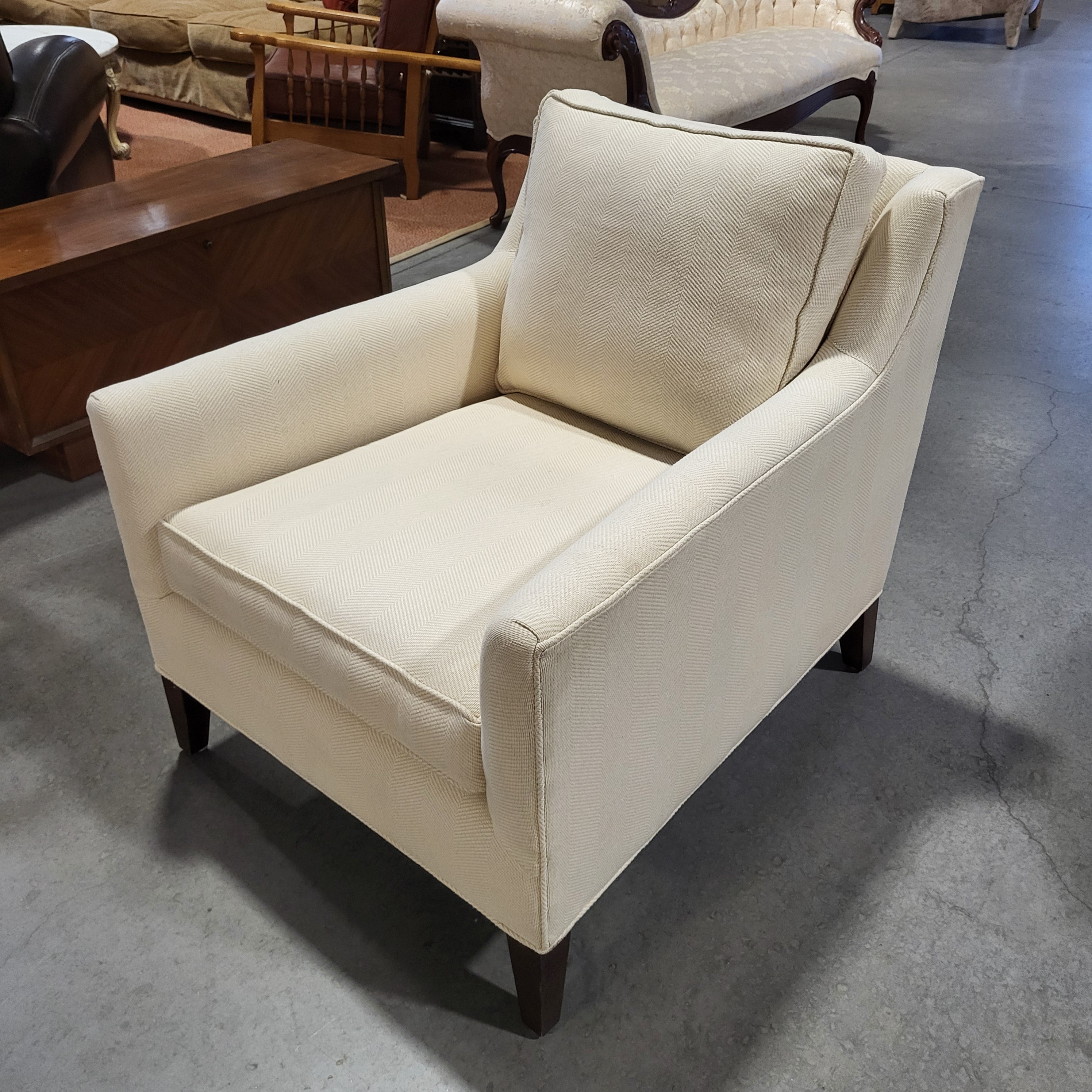 Mitchell Gold & Bob Williams Tan Woven with Ottoman Chair 30.5"x 36"x 31.5"