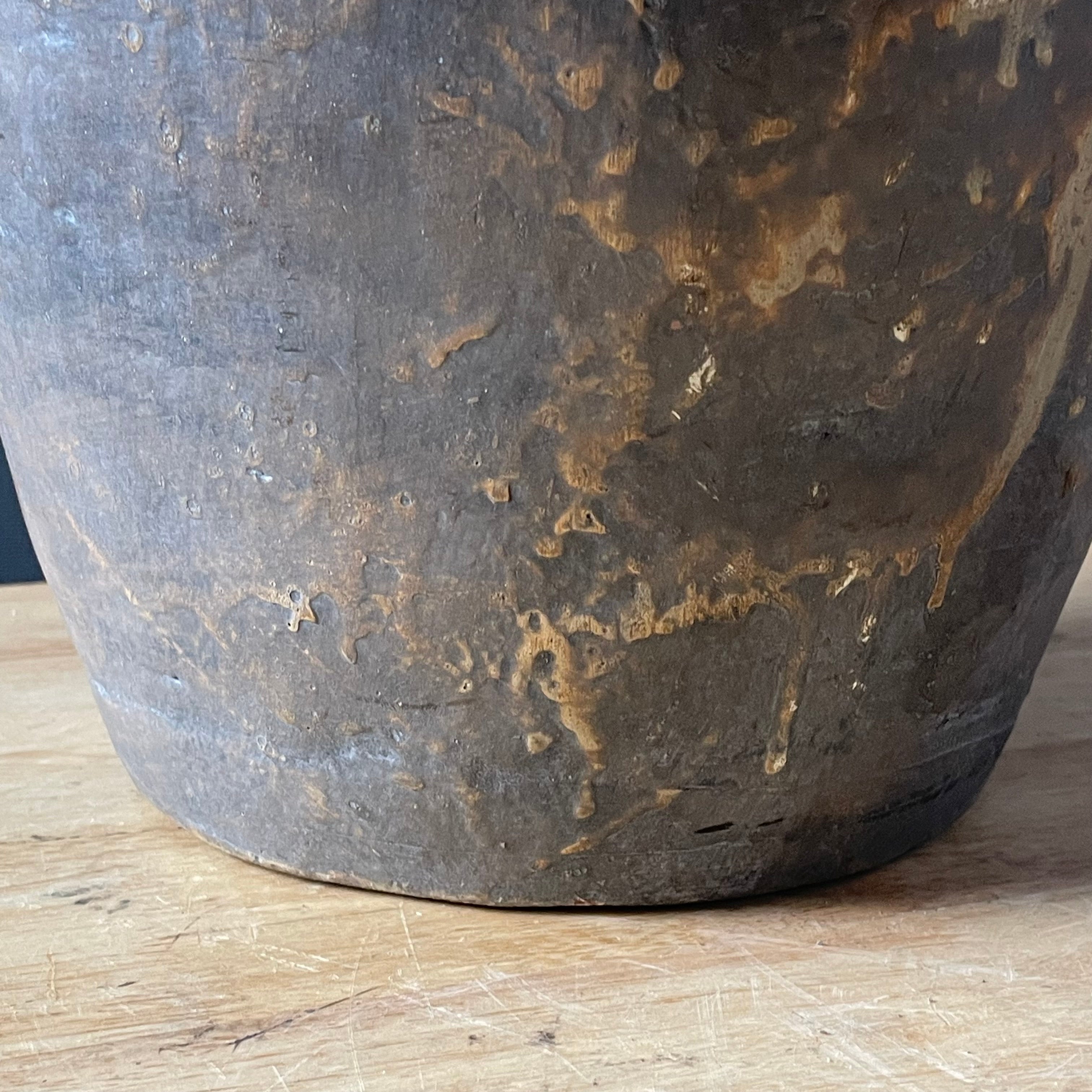 Vintage Asian Terracotta Stoneware Rice Wine Jar, 12"x 21"