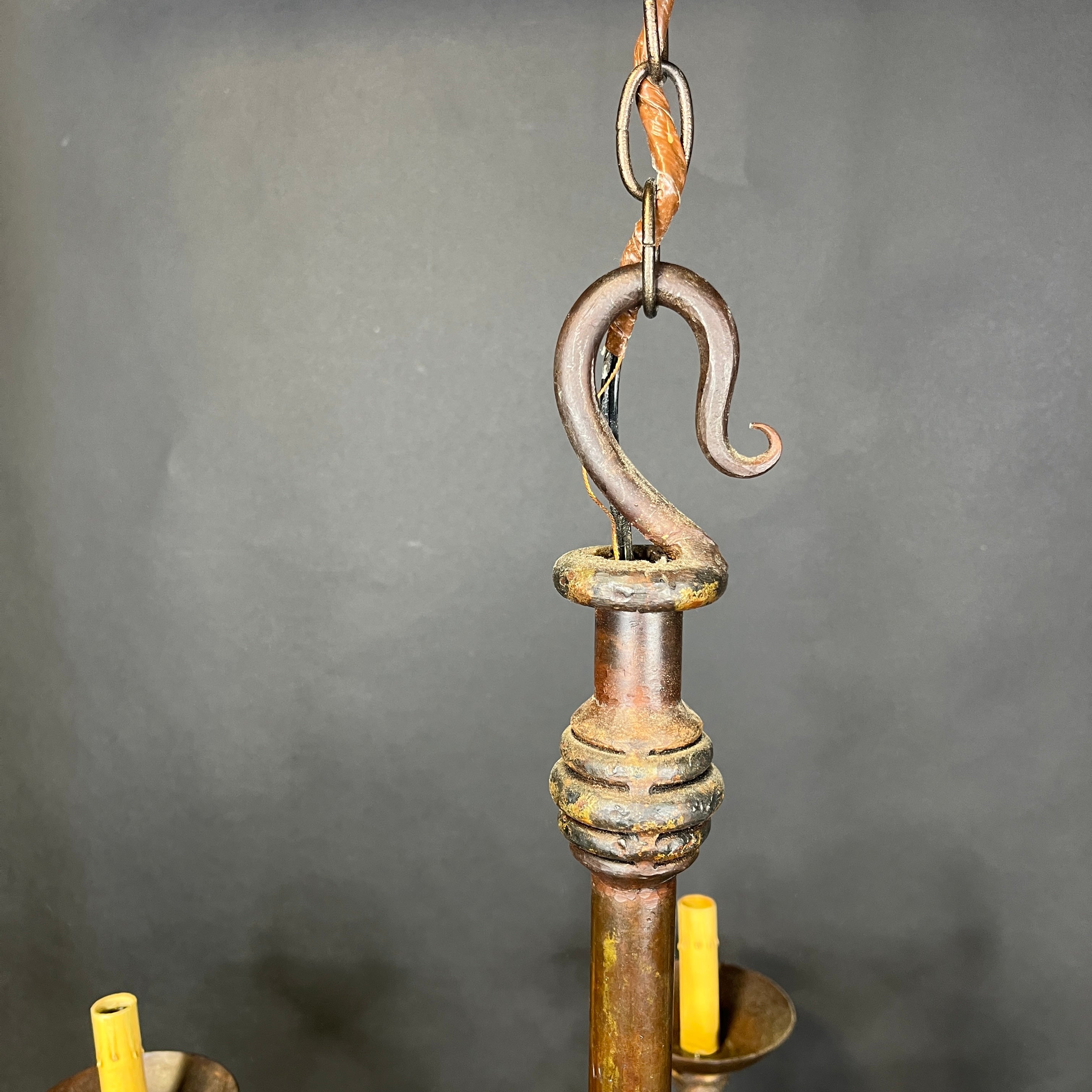 Revival Style 6-Light Rust Bronze Metal Candelabra Chandelier 31” Diameter x 45”