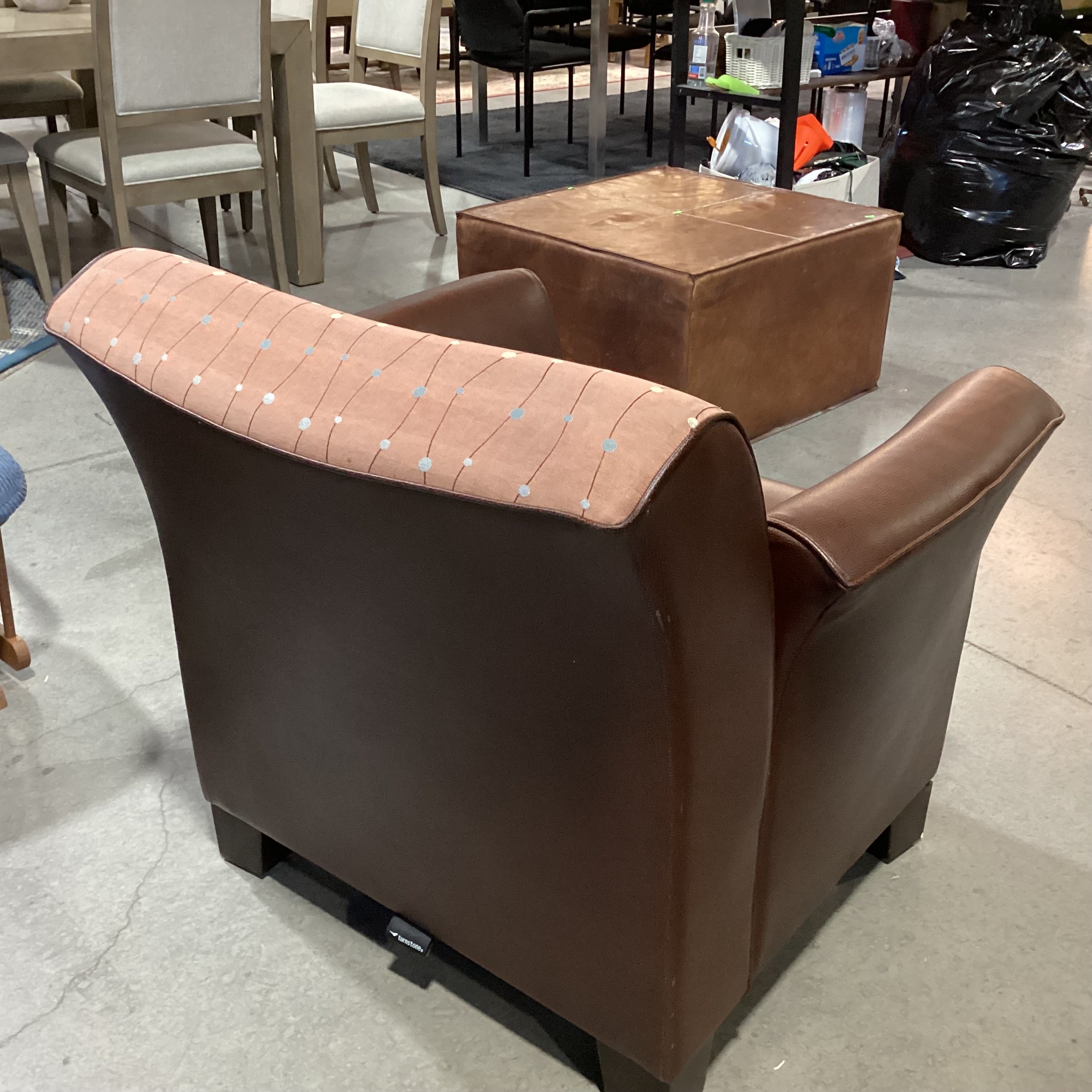 Turnstone Steelcase Faux Leather & Burnt Orange Design Chair 36"x 32"x 32"