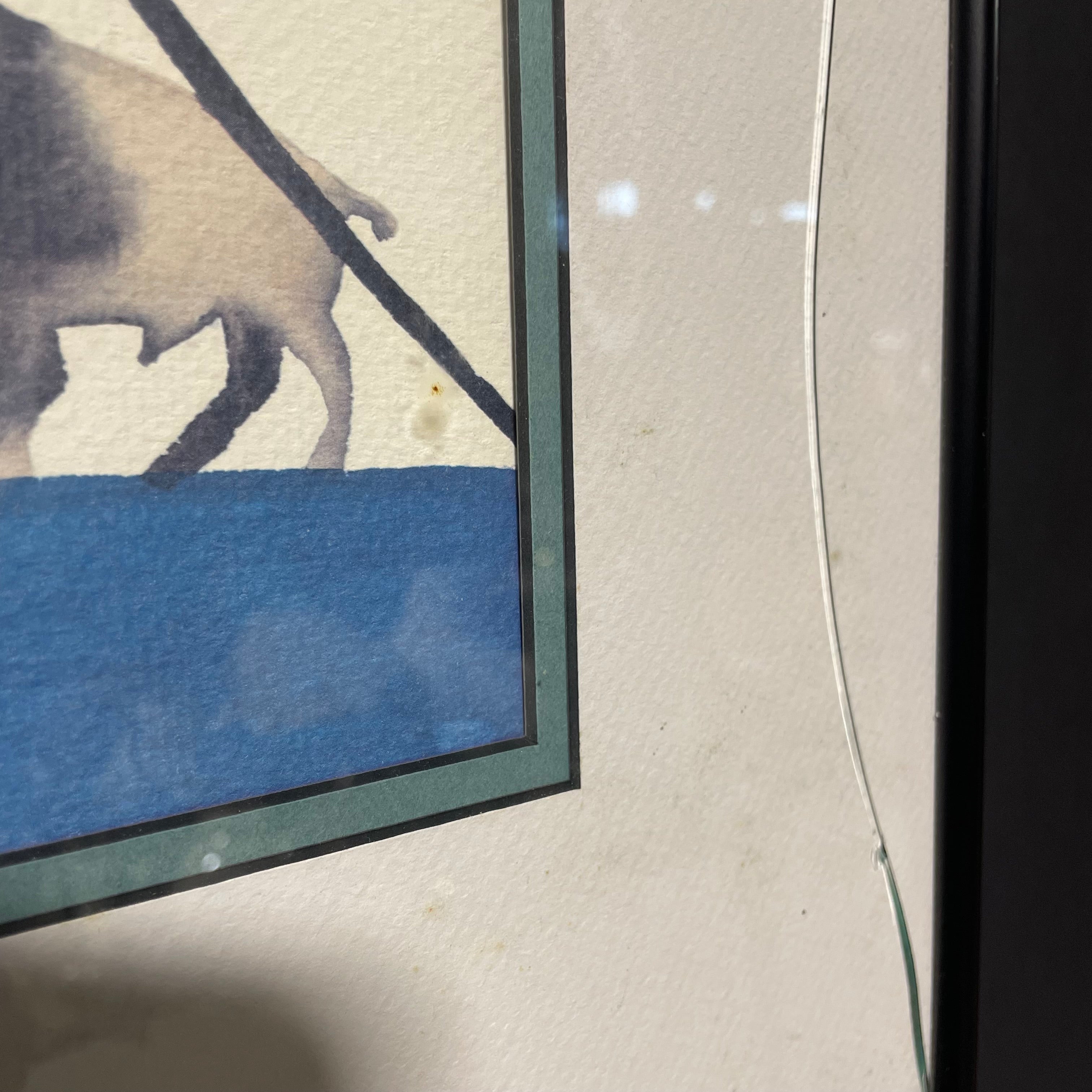 Sam English Signed/Dated "That Meeting" Print In Black Frame 37" x 29"