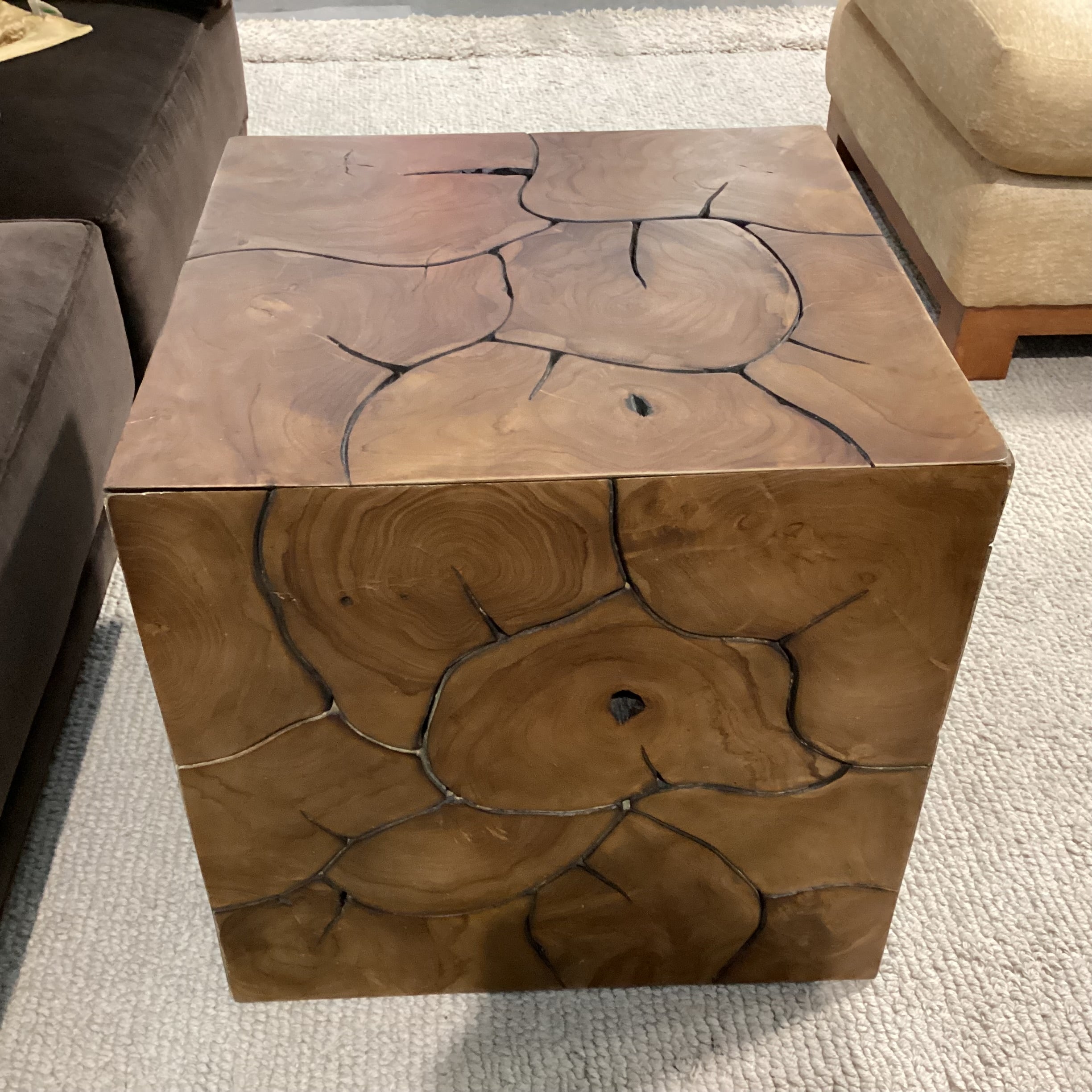 Four Hands Teak Root Tomlin Square Accent Table 22"x 22"x 22"