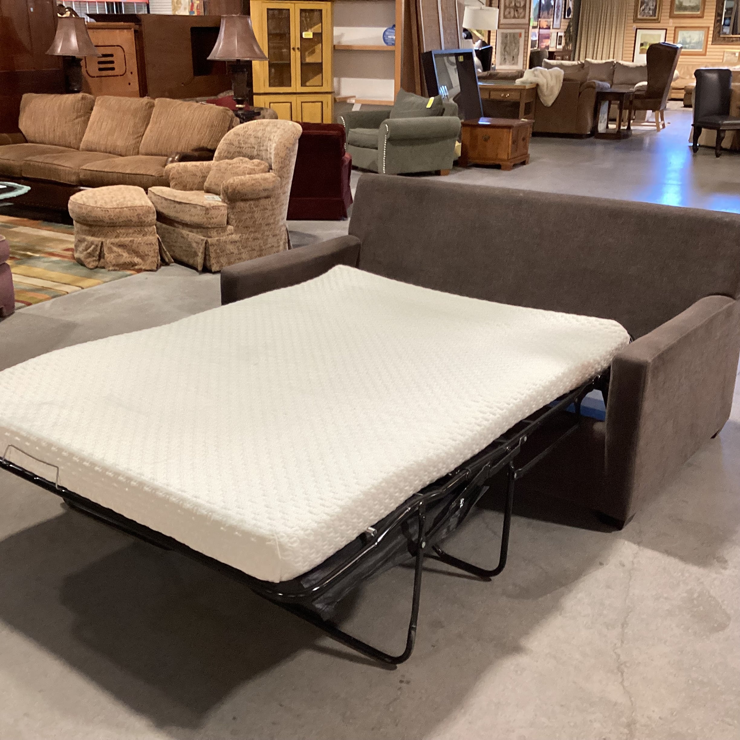 Taupe Brown Woven Full Sleeper Sofa 70"x 40"x 34"