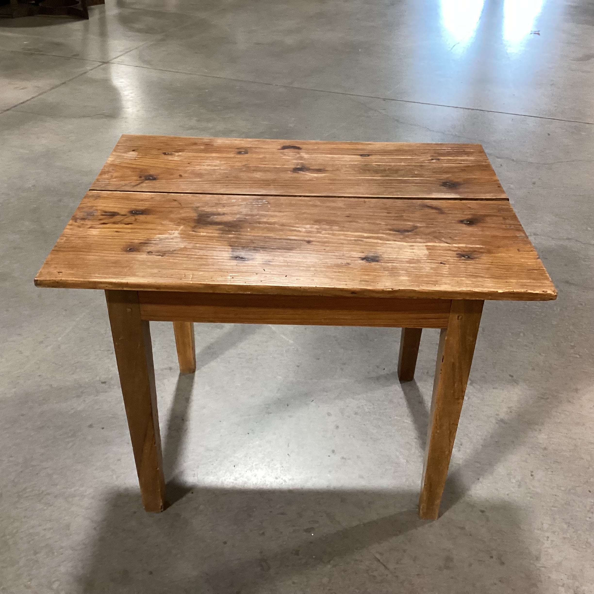 Antique Wood & Plank Accent Table 30"x 22.5"x 23"