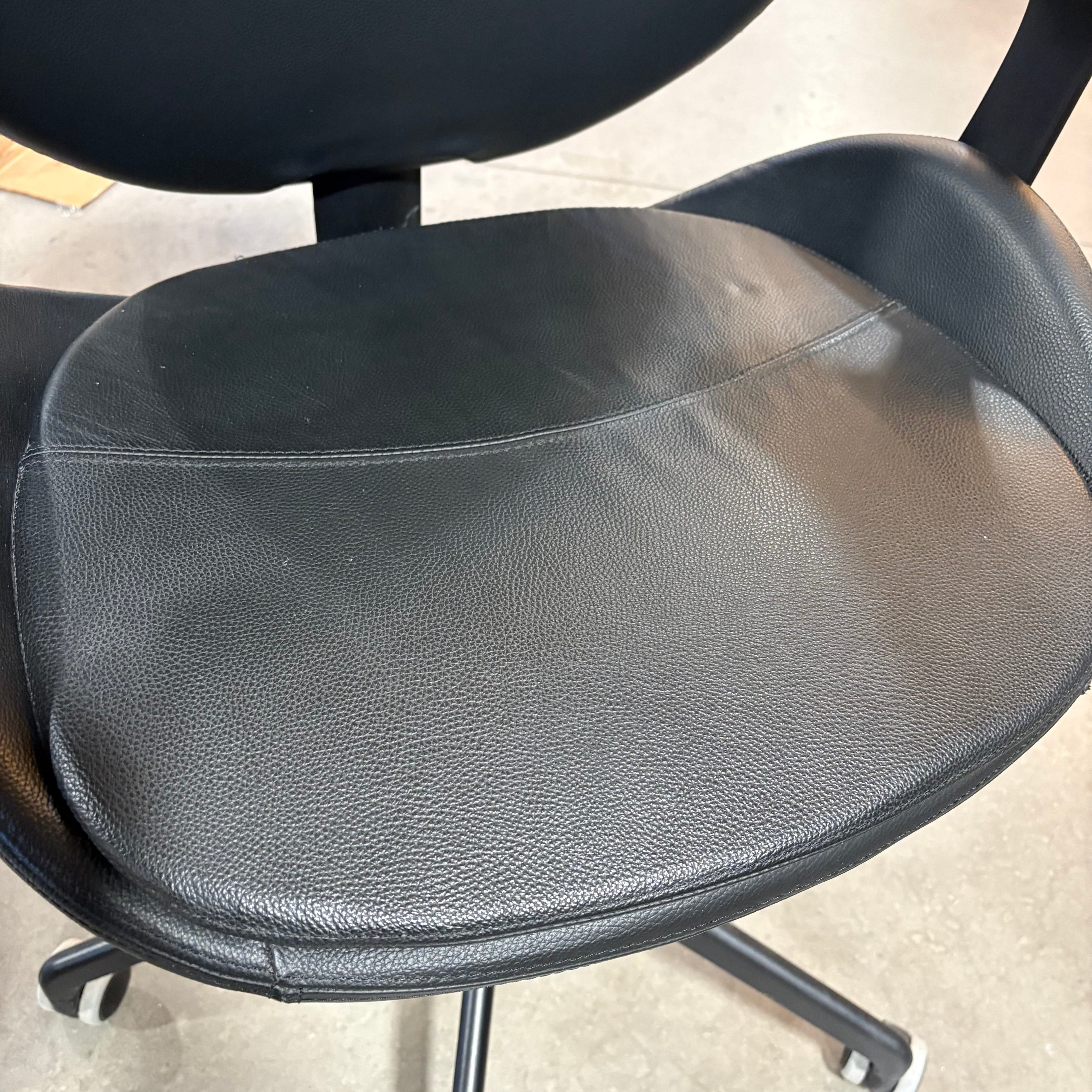 Ikea Hattefjall Smidig Black Goatskin Office Chairs 26"x 19"x 37"