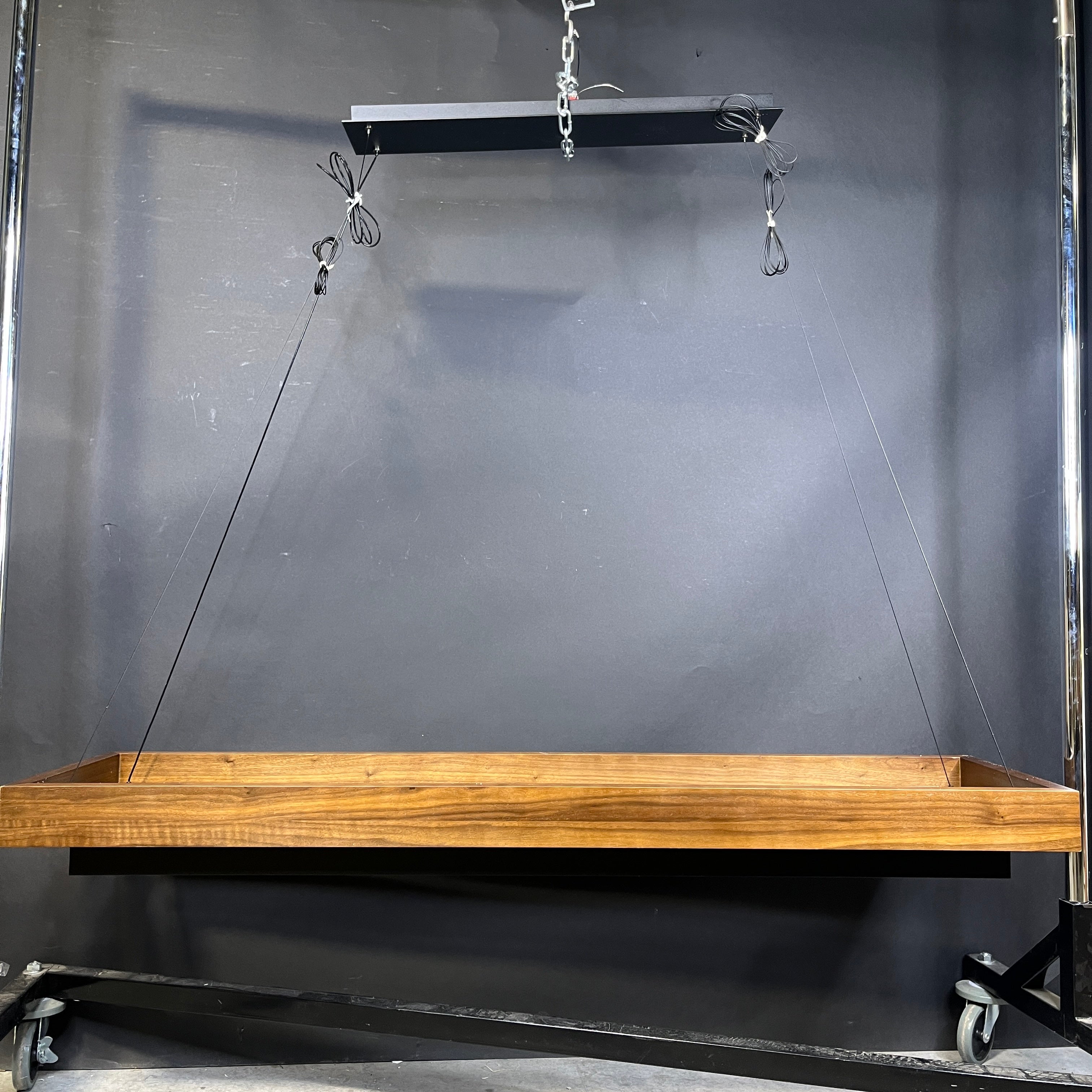 Modern Forms Hustler LED Dark Walnut and Black Metal Linear Chandelier 54”x 14”x 24” - 118”