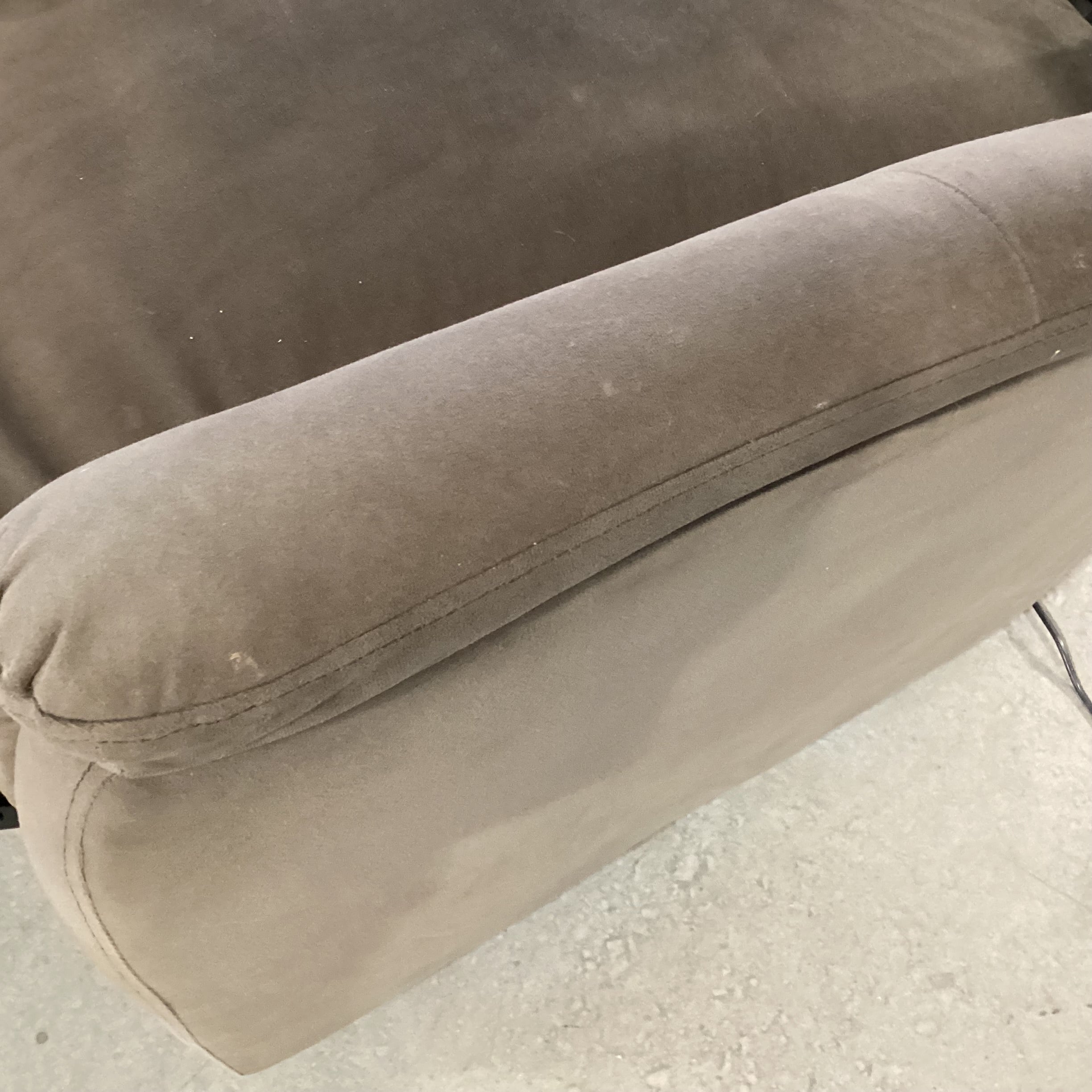Taupe Brown Velvet Power Lift Recliner Chair 32"x 32" to 64"x 41"