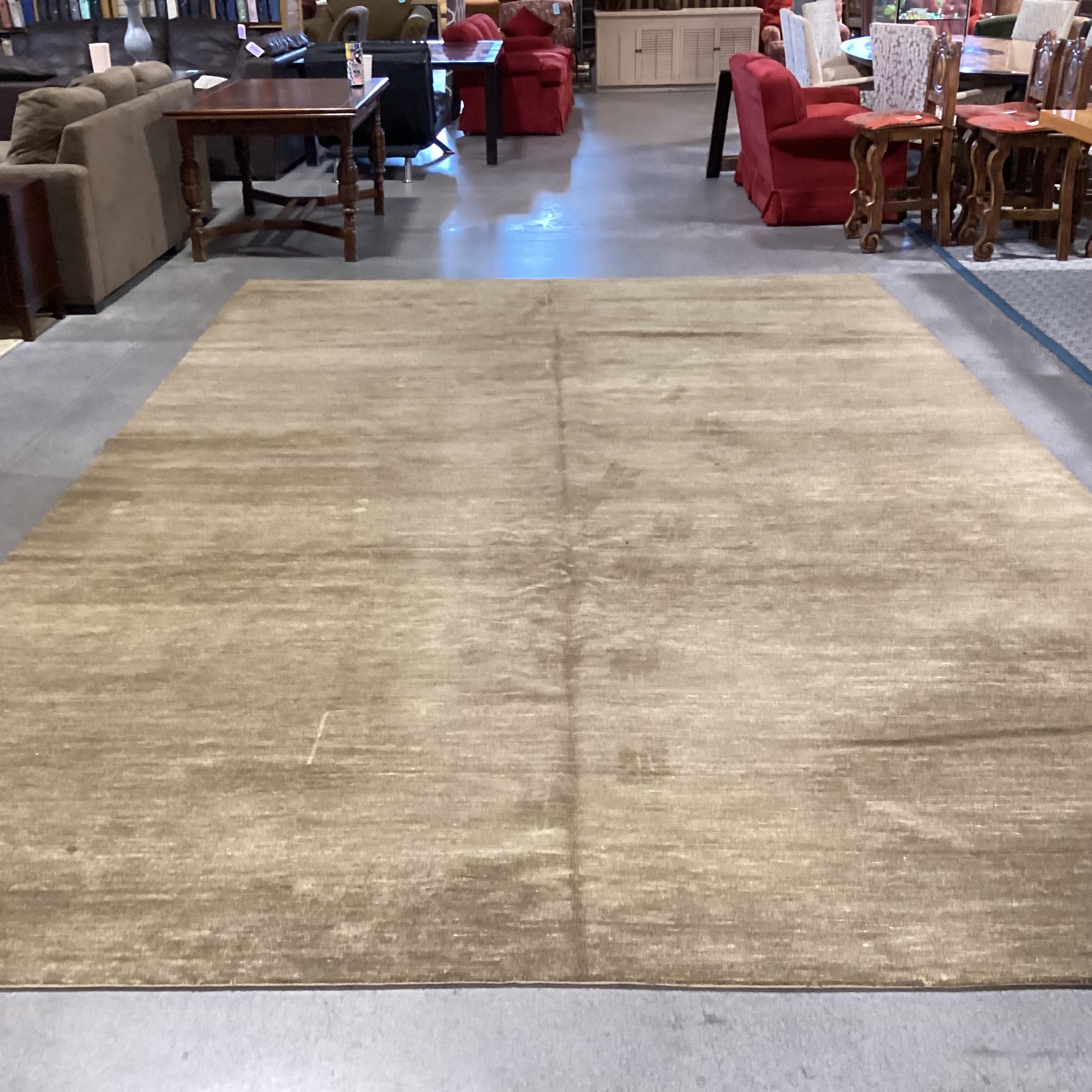 Michaelian & Kohlberg Light Olive Hand Woven Nepal Wool Rug 10'x 16'