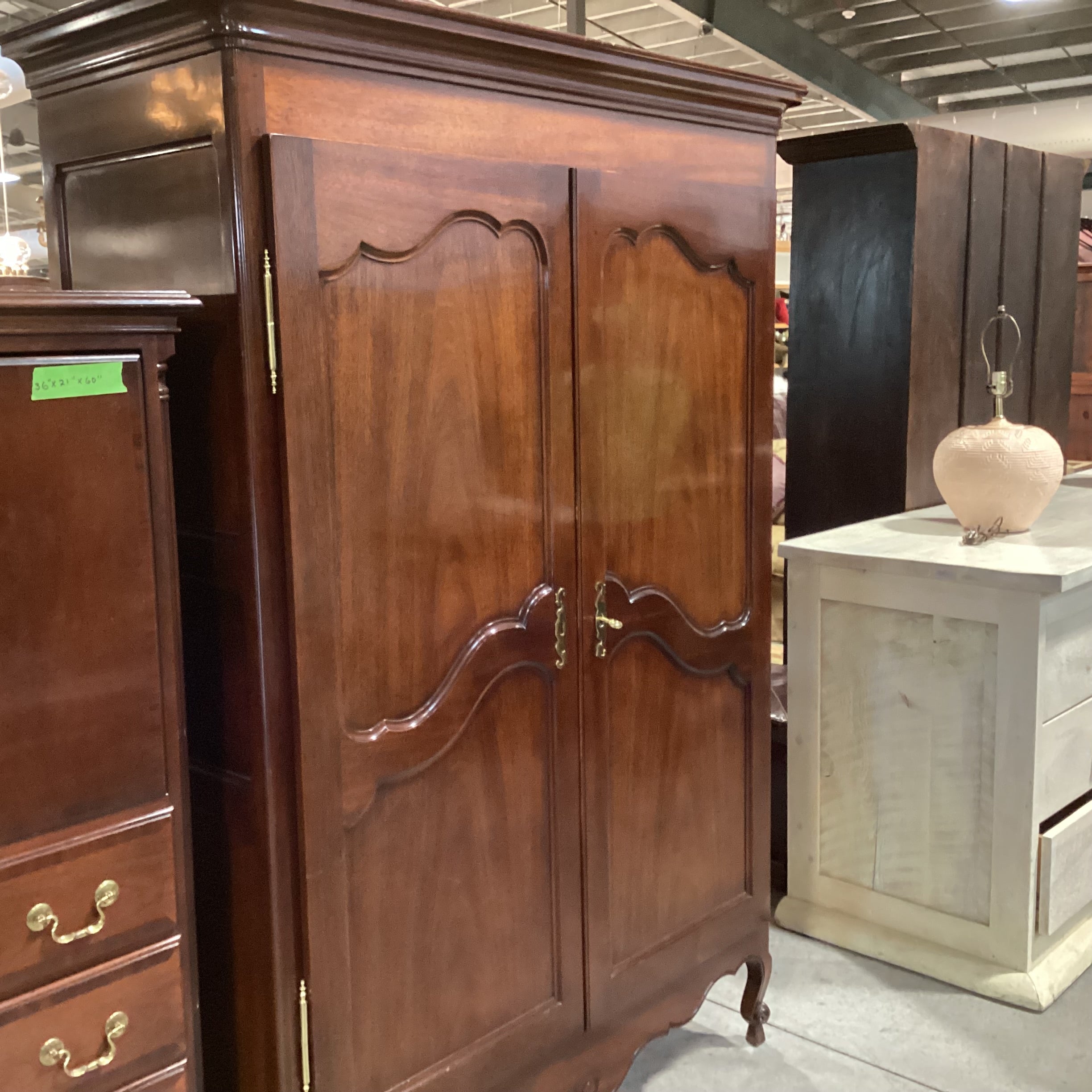 Kindel Winterthur Reproductions Lacquer Finished Wood 2 Door 3 Drawer Armoire 52"x 23"x 75"