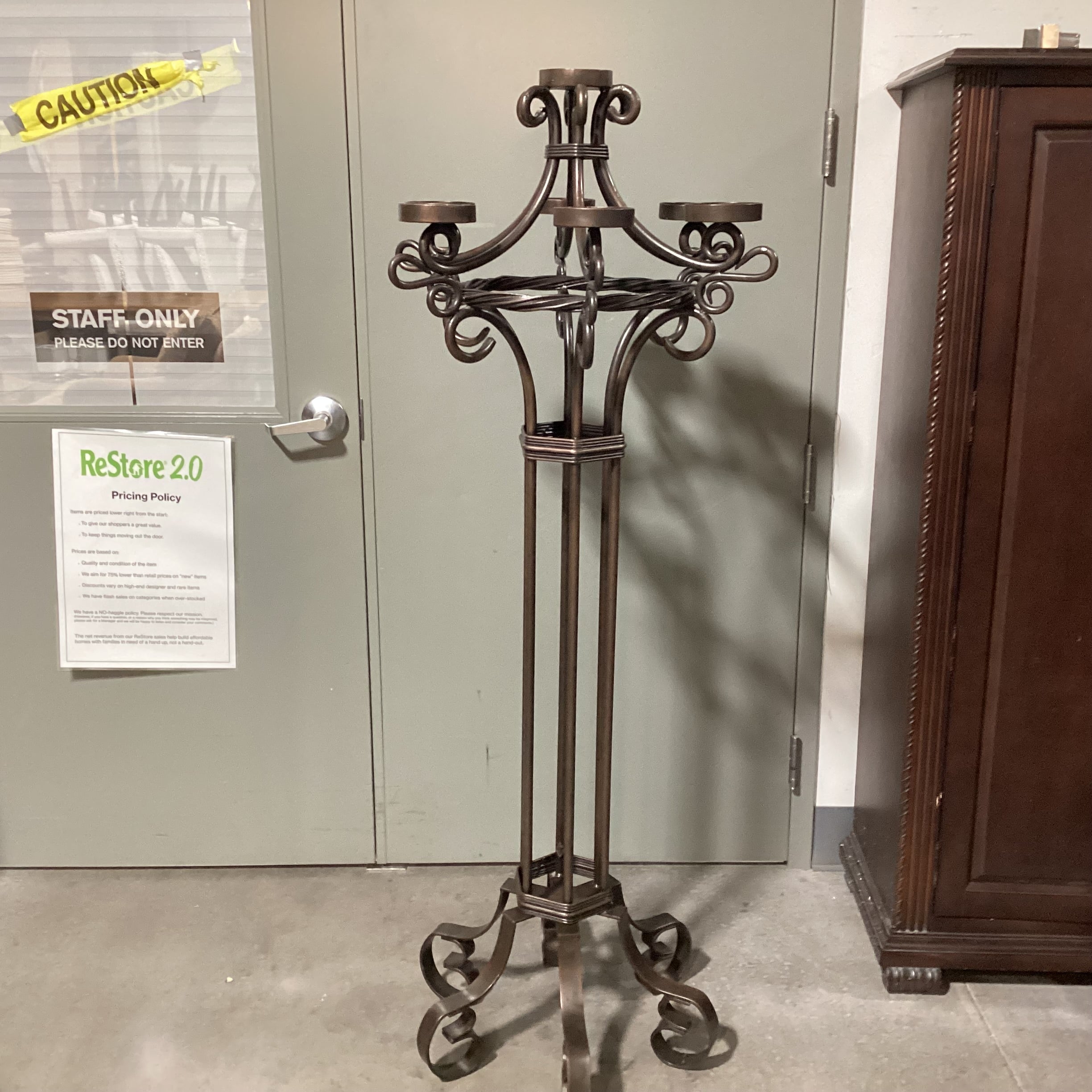 Iron Scroll Candelabra 27" Diameter x 65"