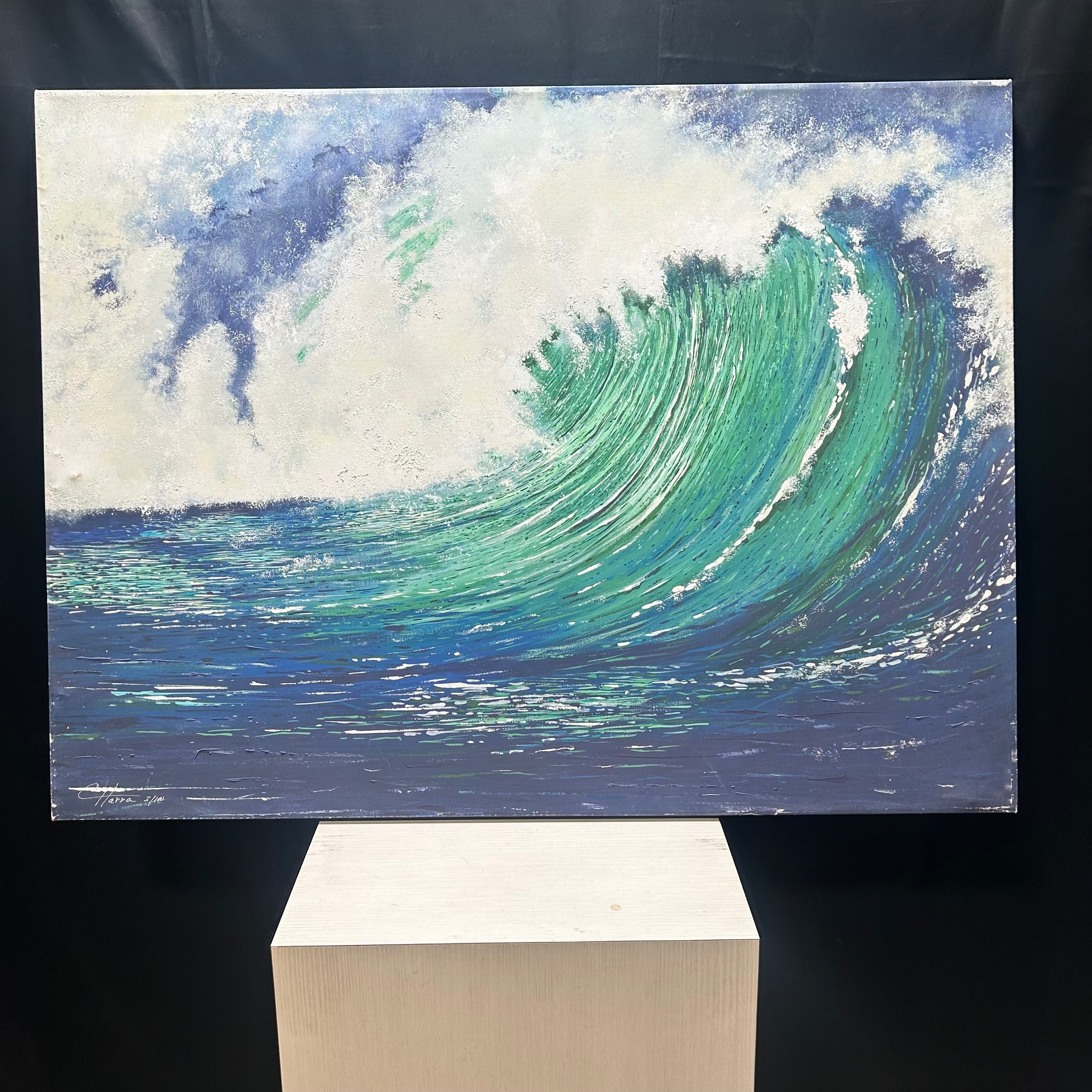 Artist Harra Wave Print Painting On Canvas 3/100  48"x 36"