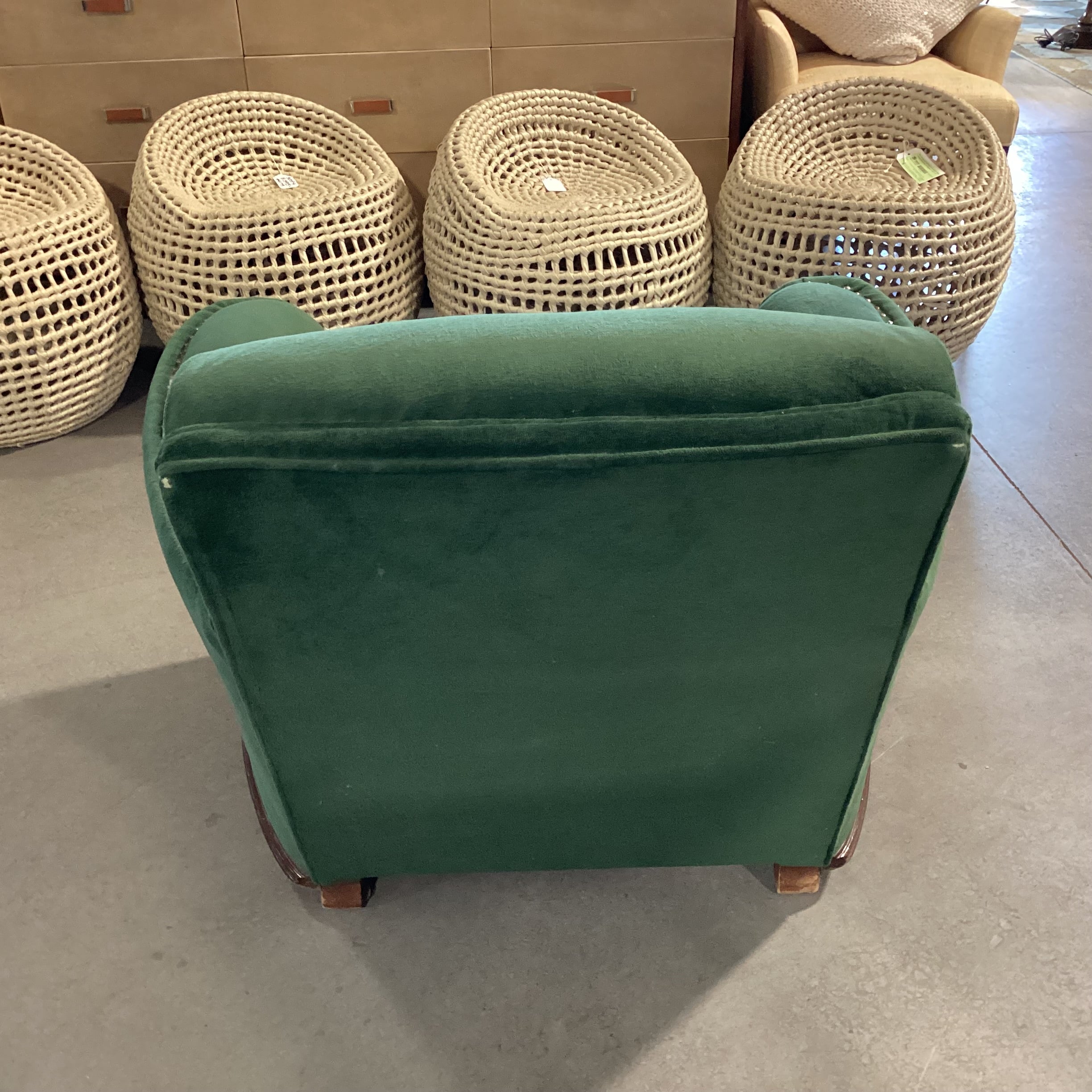 Vintage Antique Green Nailhead Accent Club Chair 38"x 34"x 32"