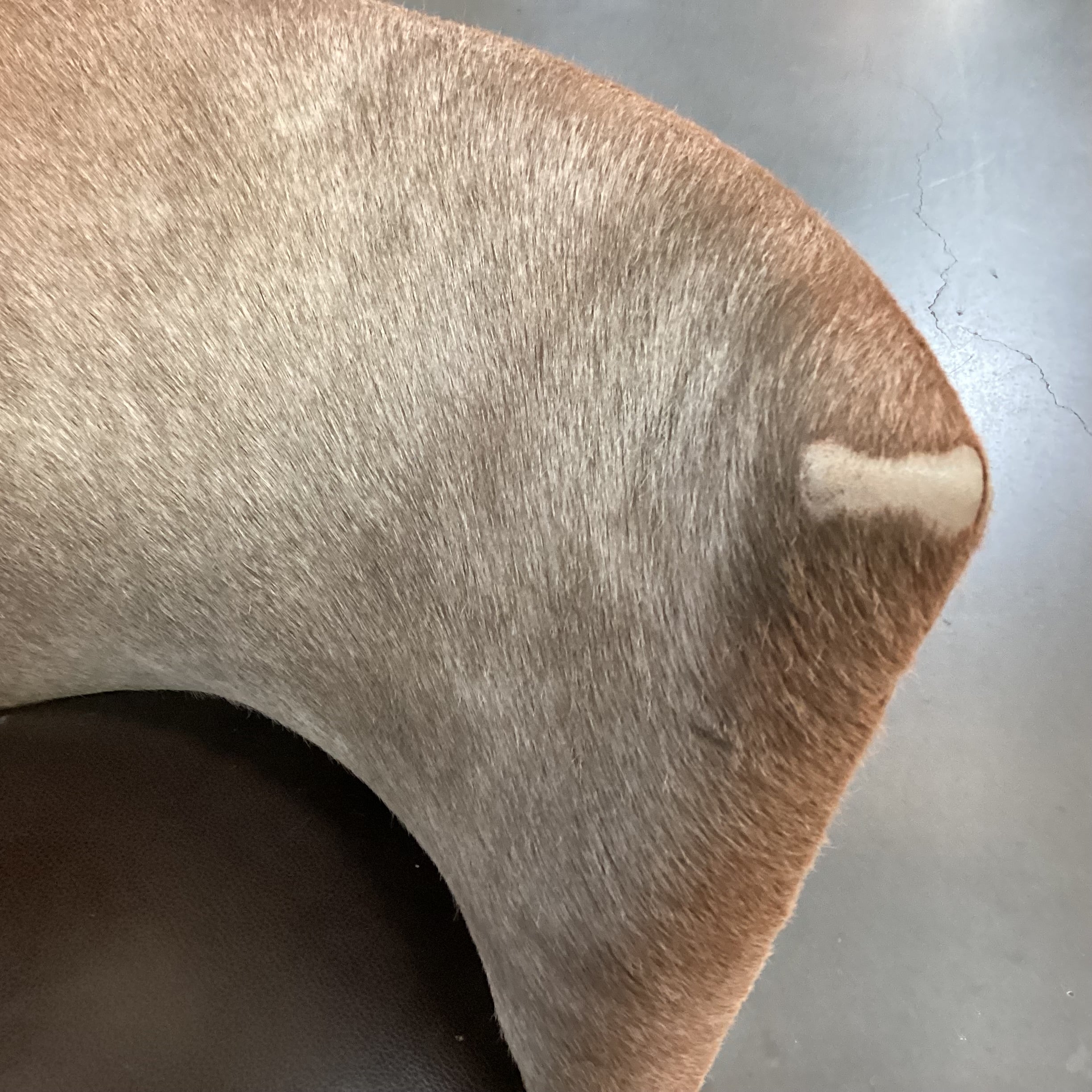 SET of 2 Carved Wood Cowhide & Leather Swivel Barstools 27"