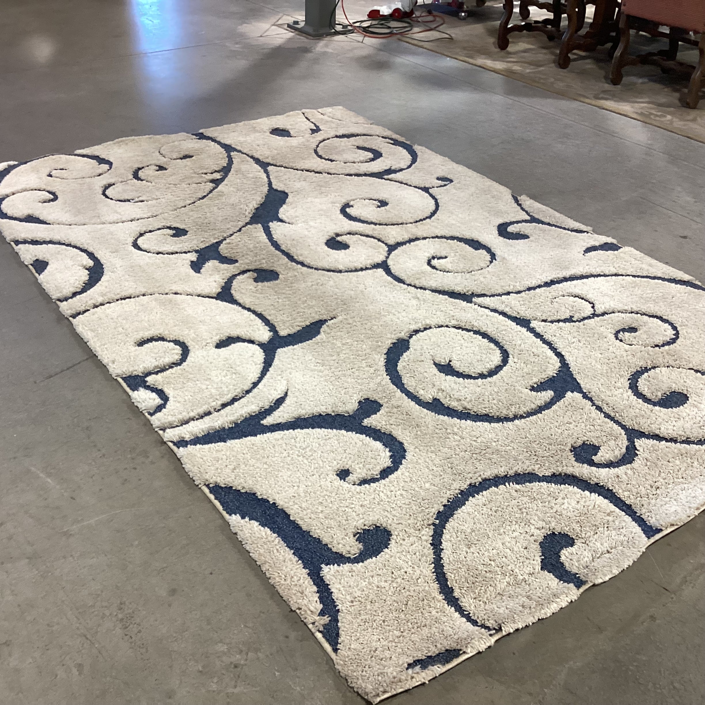 Safavieh Beige Blue Florida Shag Rug 6'x 9'