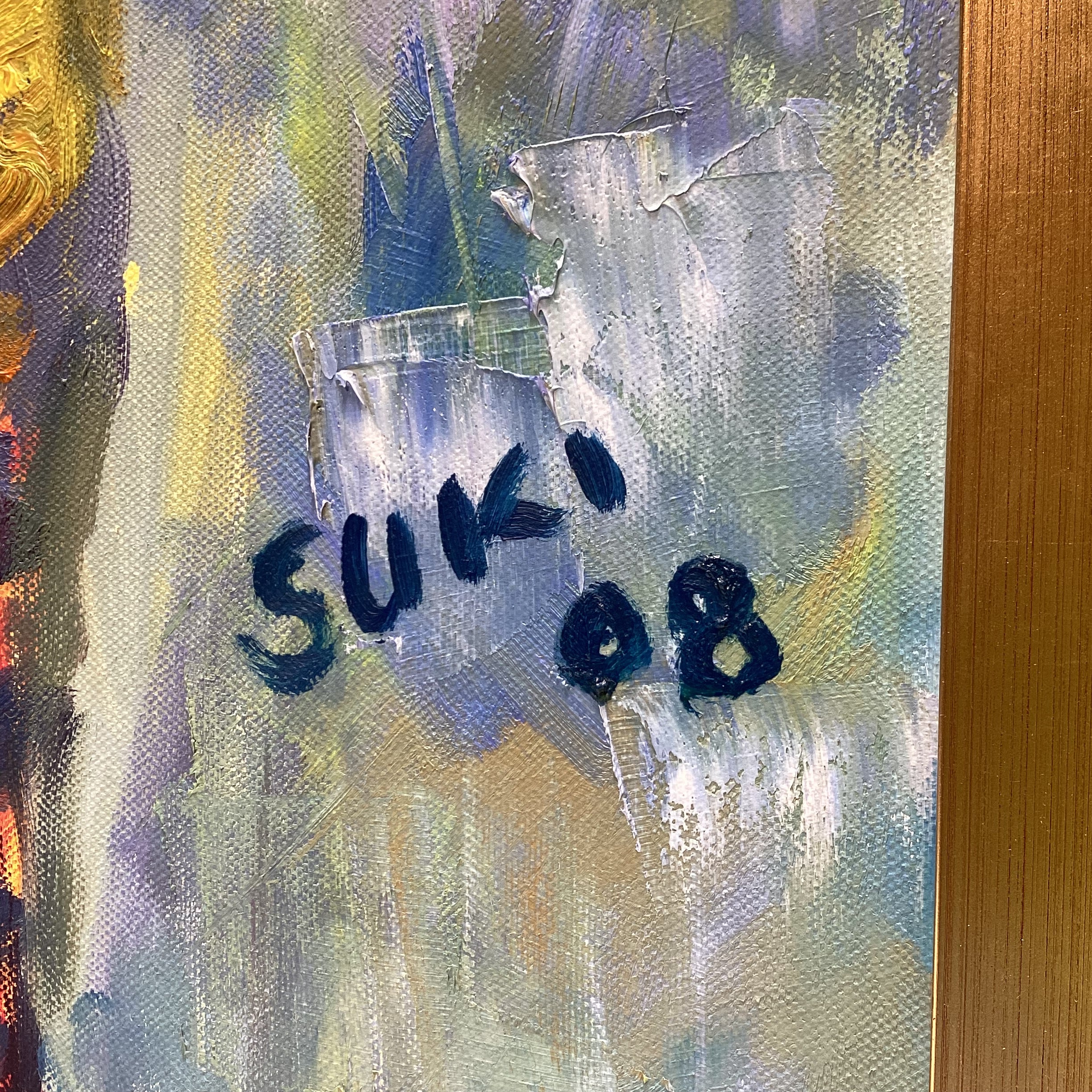 SUKI Artist Signed/ Dated Original Full Body Stylistic Portrait 28 1/4" x 40 1/4"