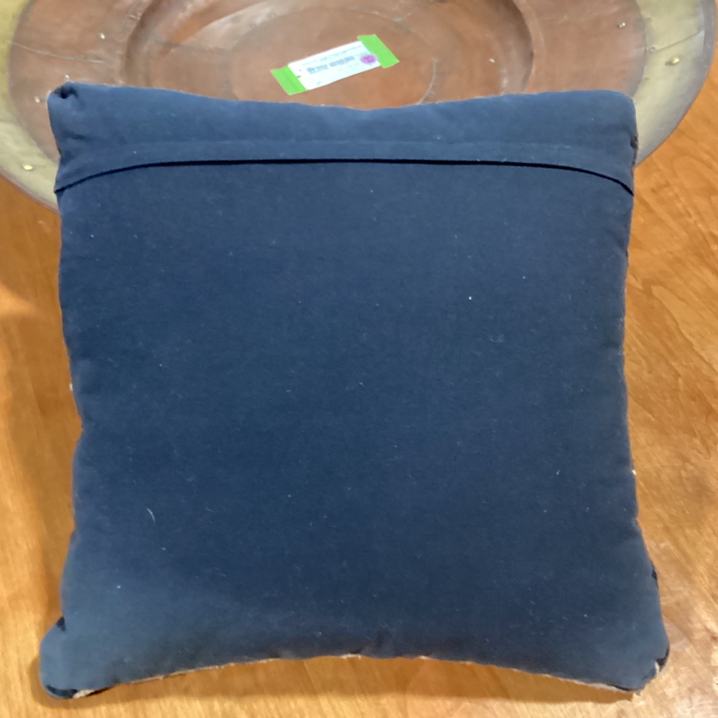 Native American Black & Tan Hand Woven Wool Accent Pillow 20"x 20"