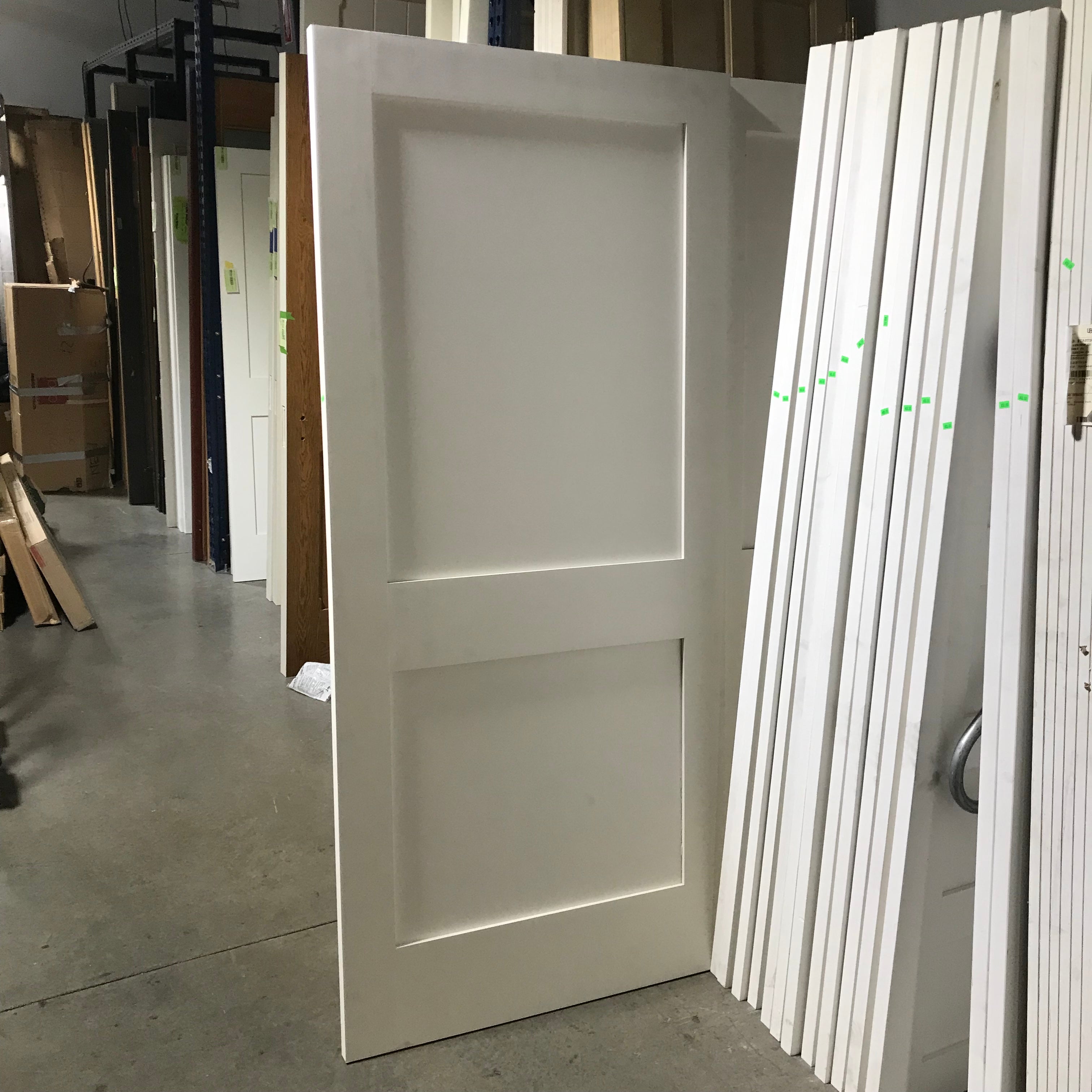 36"x 80"x 1.25" Primed 2 Panel Shaker Interior Door