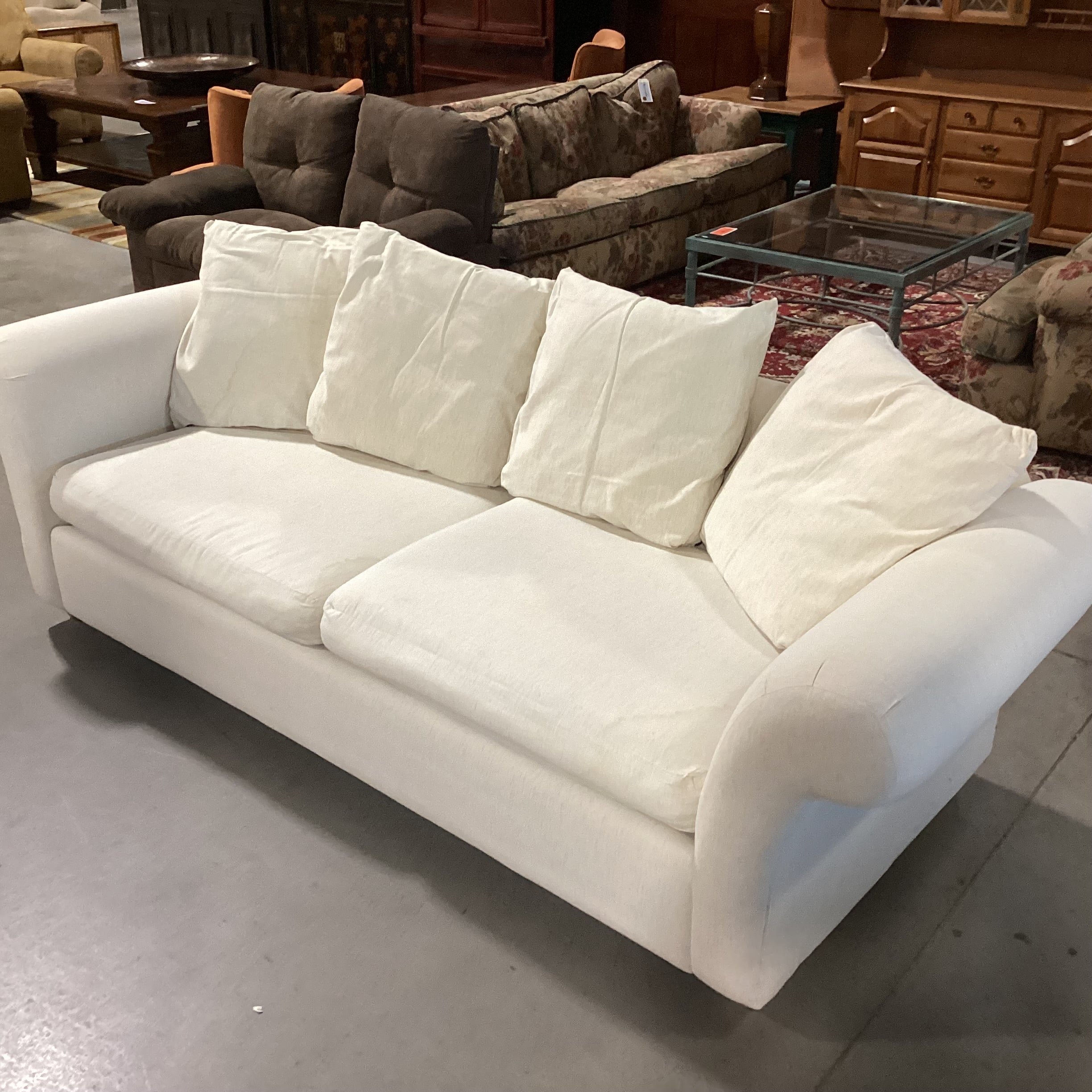 Pottery Barn Natural Slipcovered Shell Sofa 96"x 37"x 30"