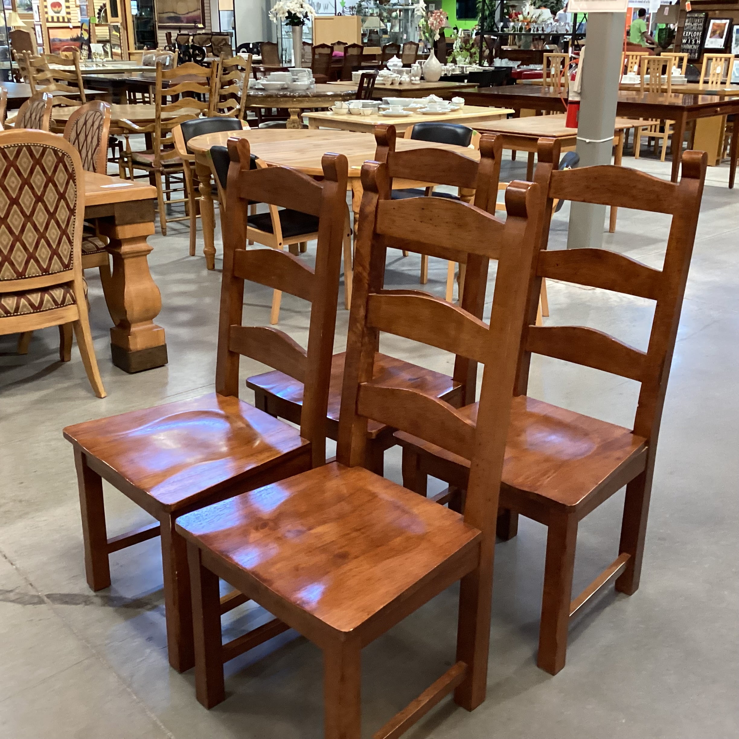 Set of 4 Dakota Ladder Back Solid Wood Dining Chairs 20"x 20"x 44"