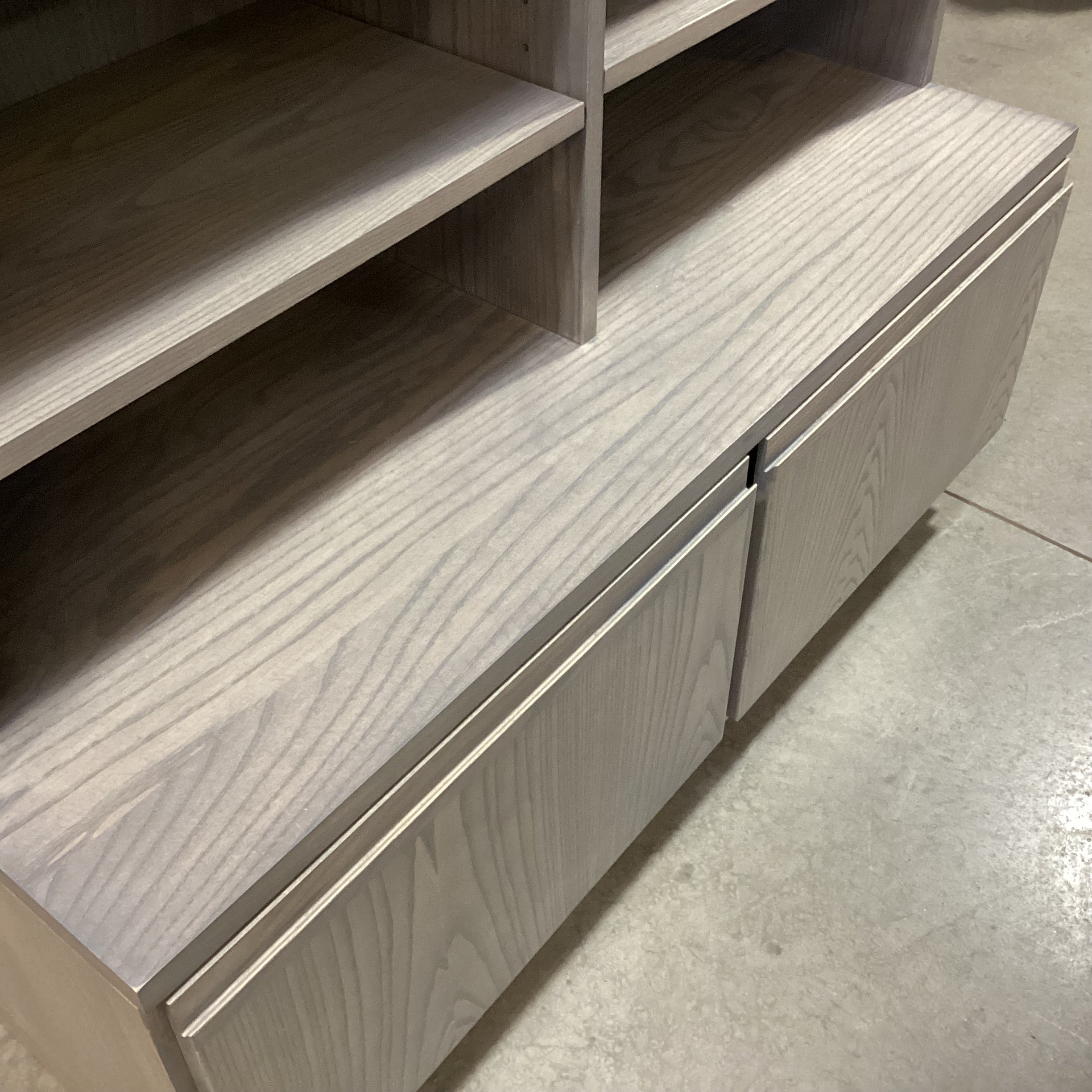 Shell Lake Wood Crafters Natural Ash with Ash Shell Stain Bottom 2 Drawer File Cabinets Double Bookcase Shelves 45.5"x 19"x 81"