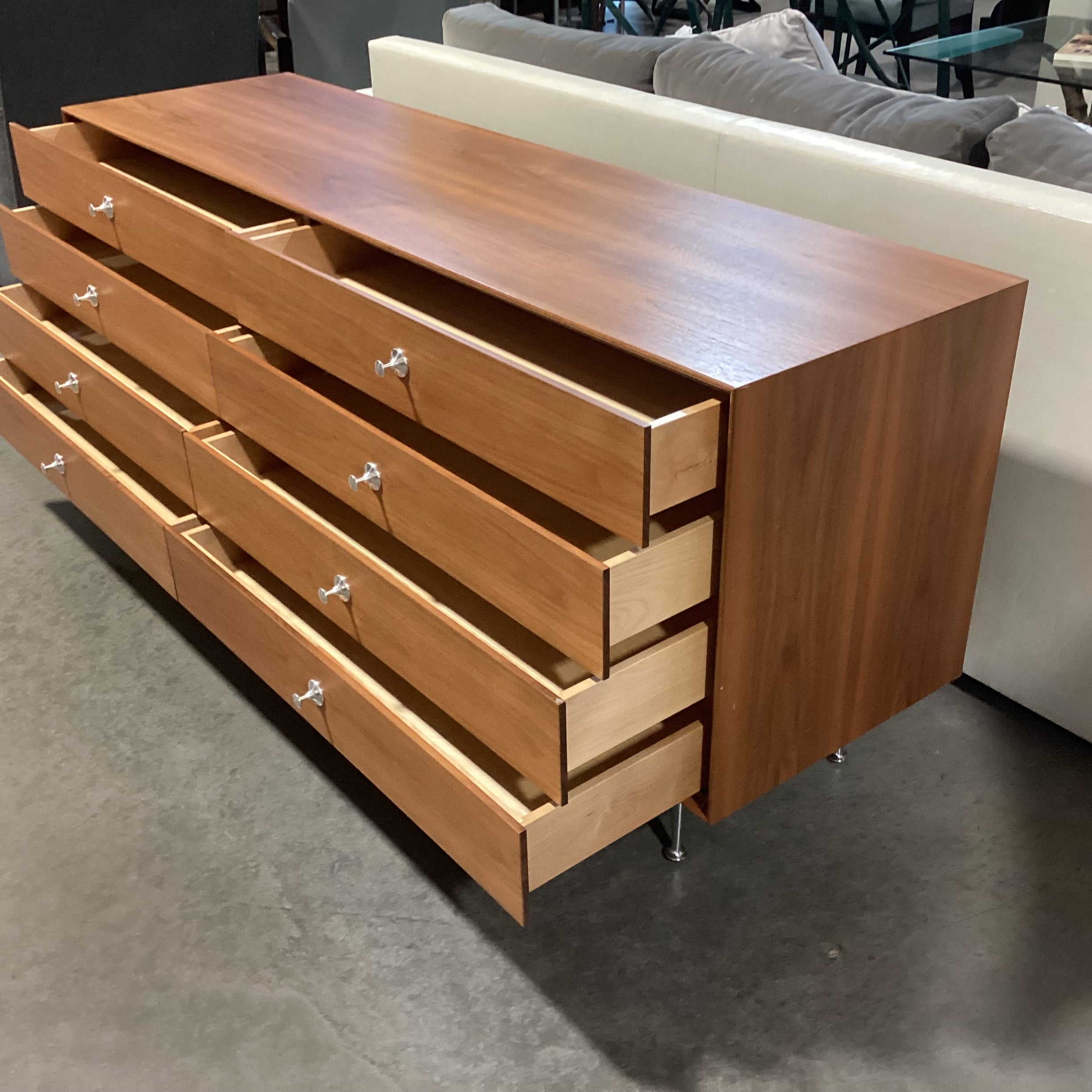 Herman Miller George Nelson Walnut Thin Edge 8 Drawer Dresser 67"x 19"x 29"