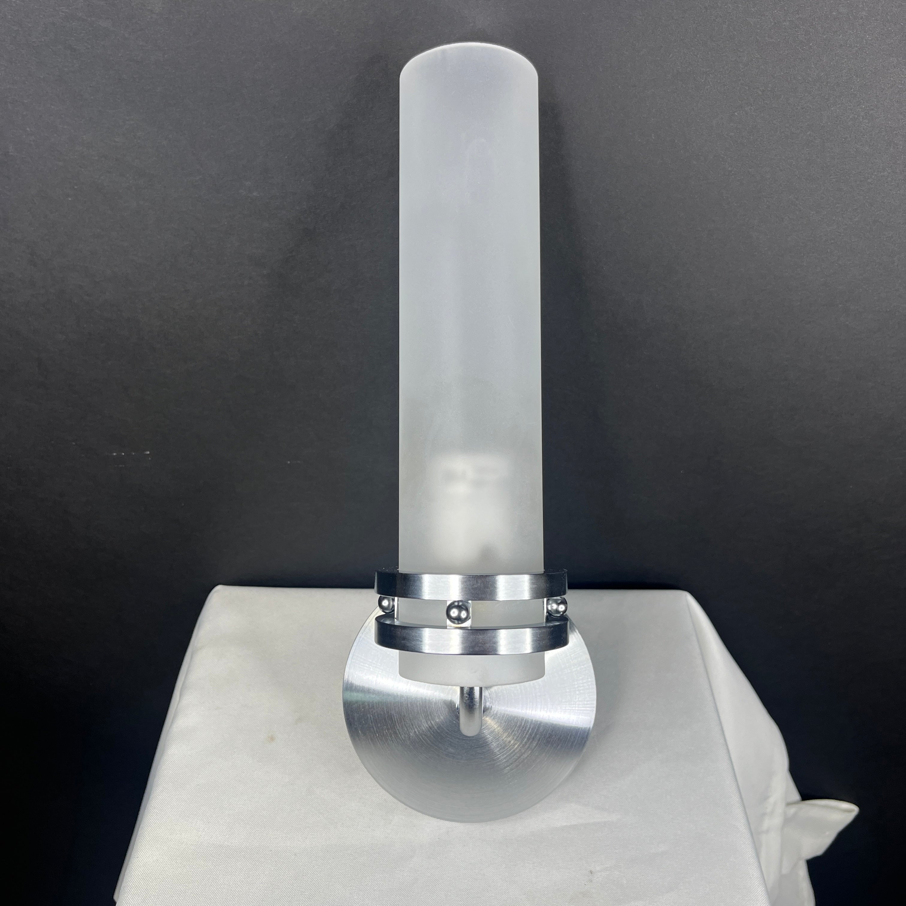 Modern 1-Light Chrome with Frosted Glass Shade Wall Sconce 6”x 14”x 6.5”