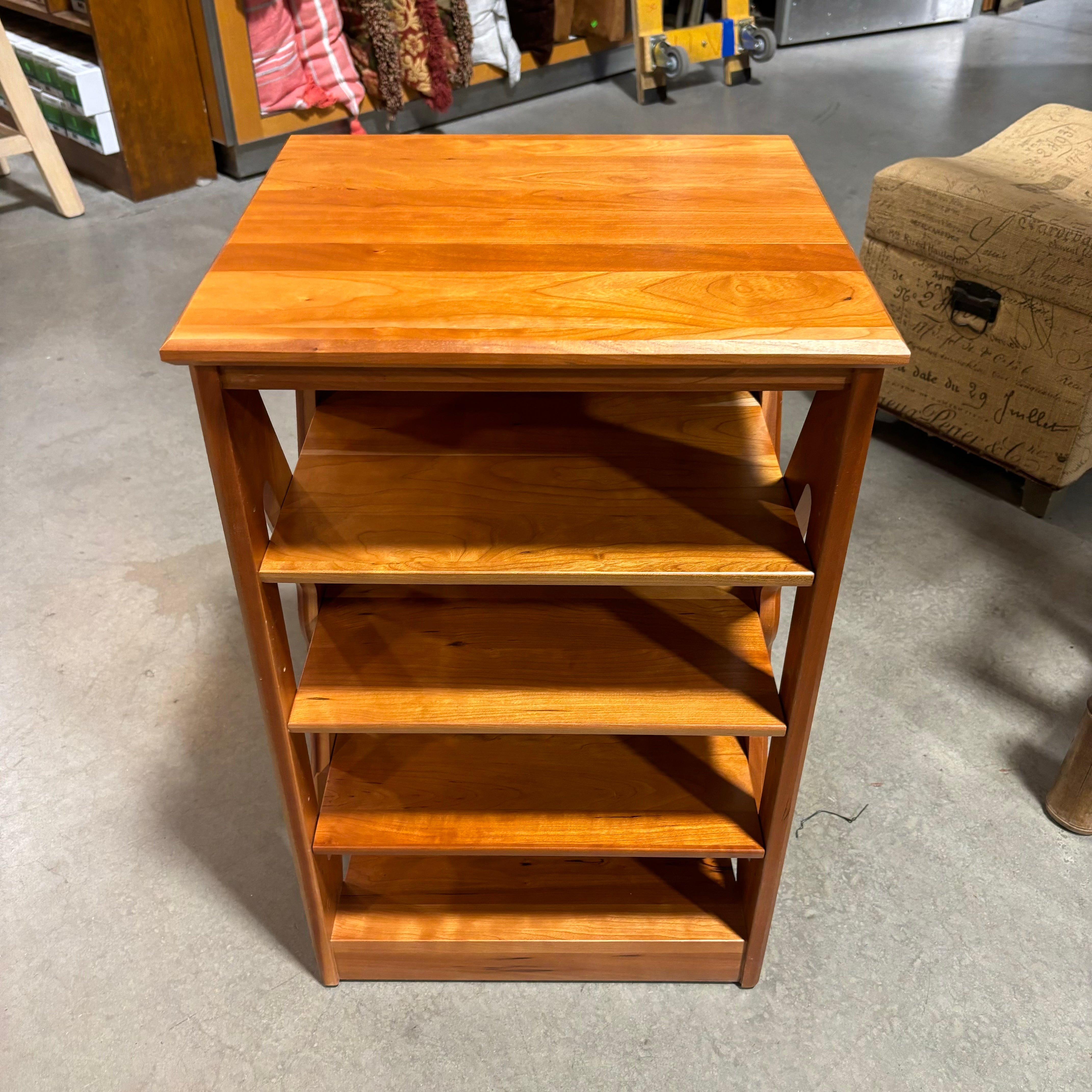 Carved Oak Veneer with 3 Adjustable Height Shelves 17.5"x 16"x 28"