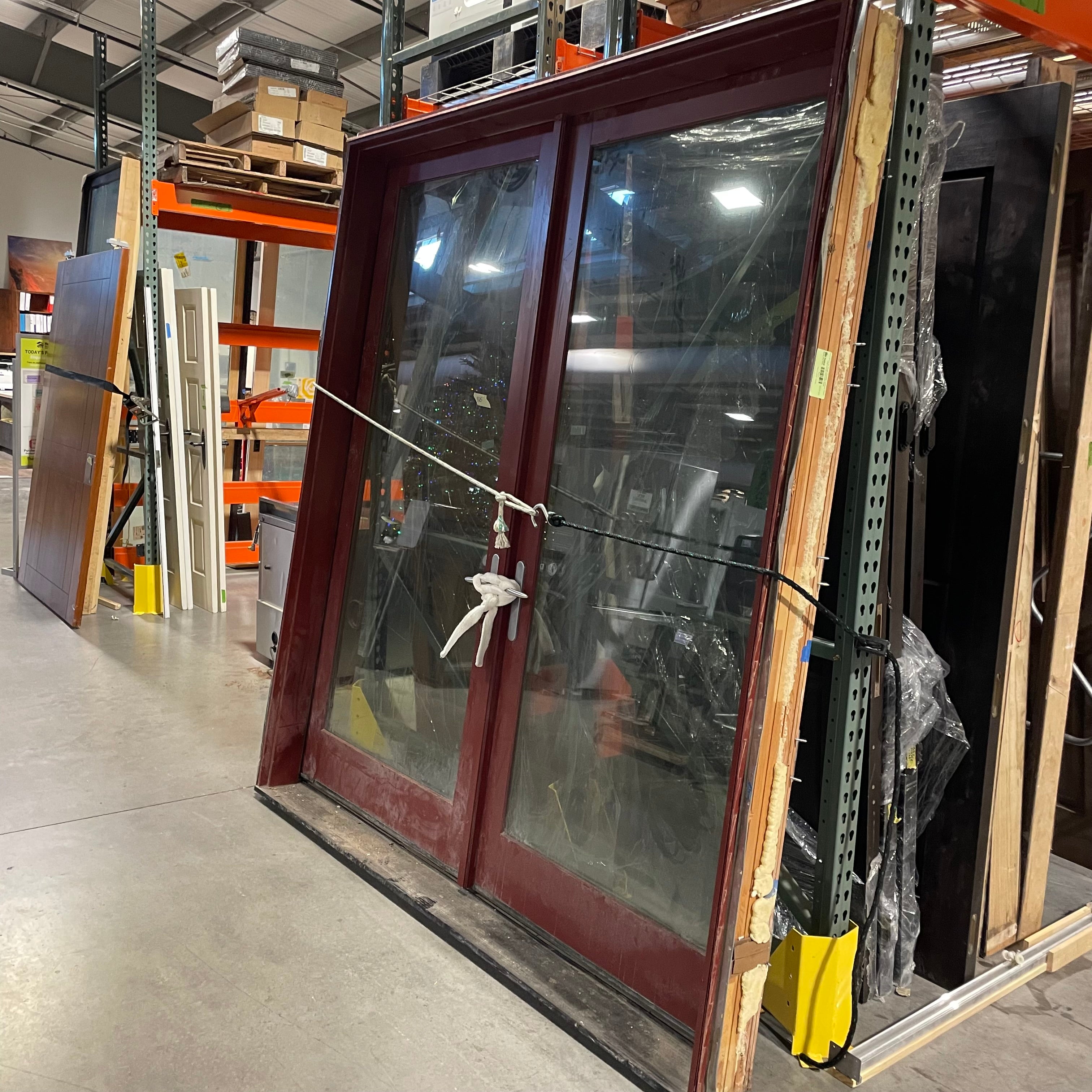 87"x 93"x 6.75" Rough Opening  Cranberry Metal Clad French Doors with Jamb