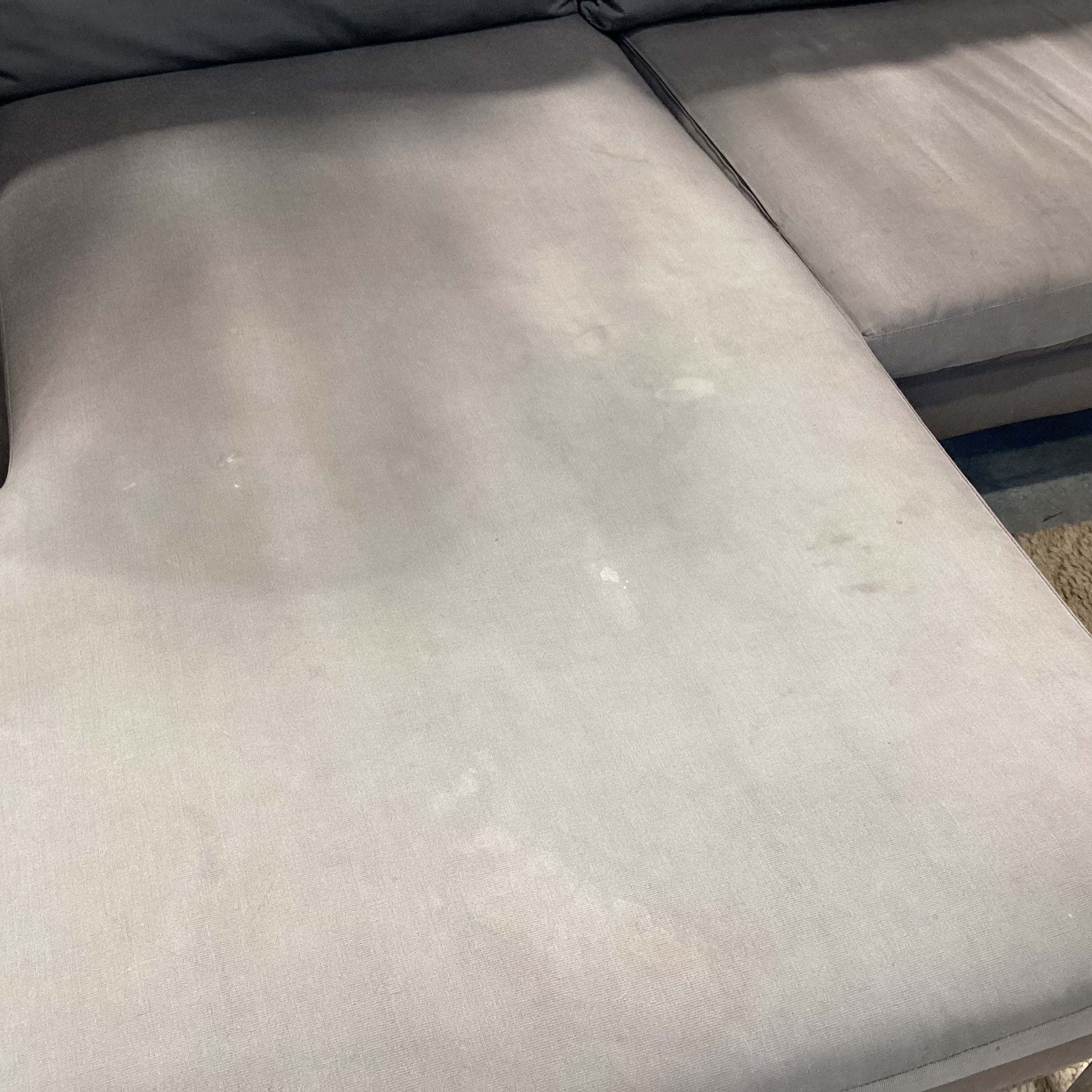 B & B Italia Maxalto Grey & Chrome 2 Piece with Chaise Sectional 128"x 62"x 38"x 28"