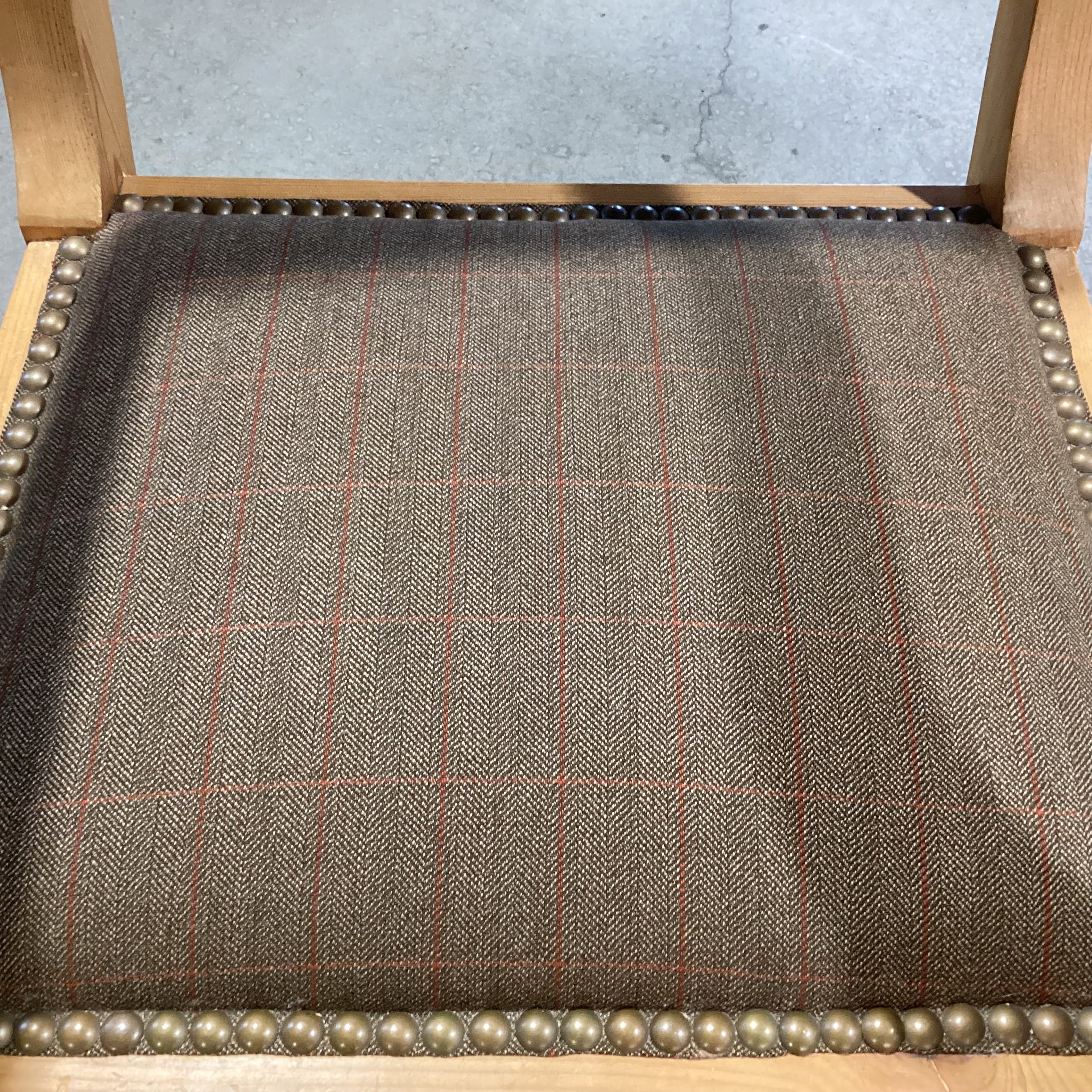 Buffalo Bill Style with Wool Plaid Nailhead Chair 28"x 24"x 39"