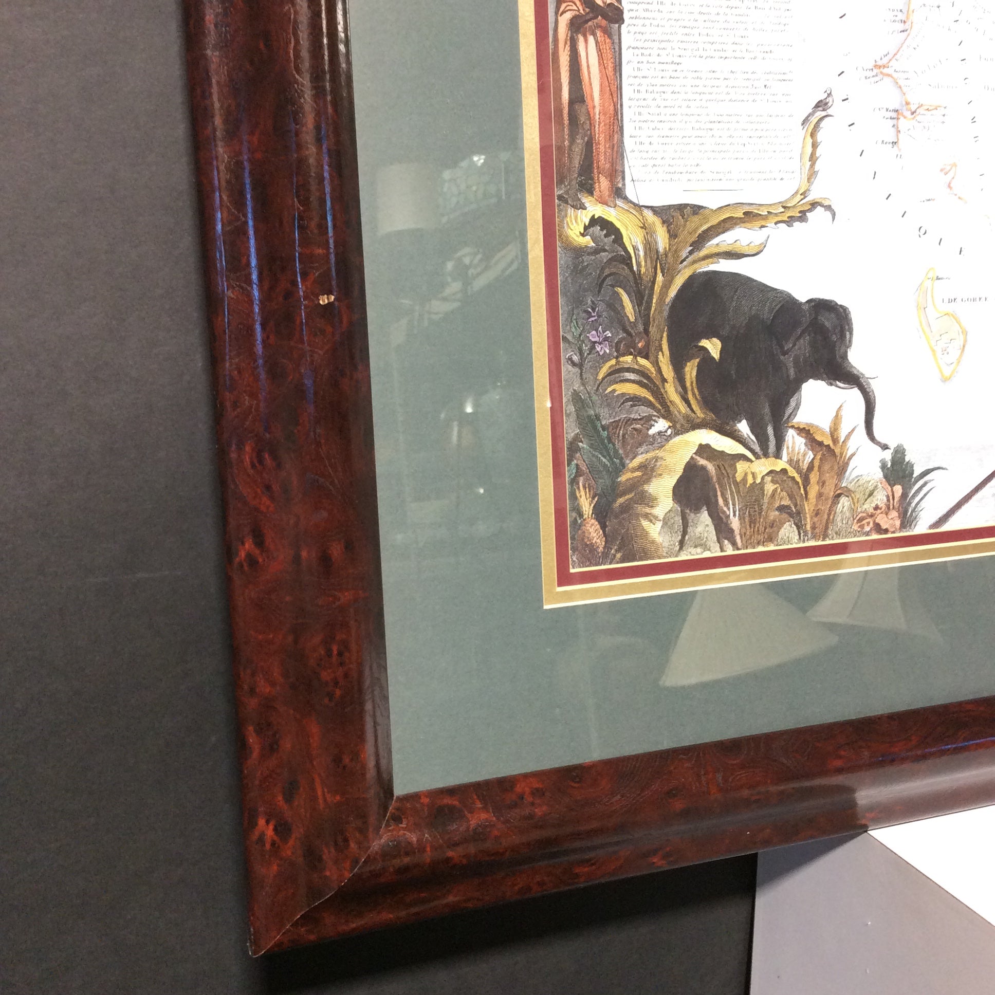 Senegal And Madagascar 1852 Victor Levasseur Map Print In Faux Wood Frame 34 1/2" x 26"