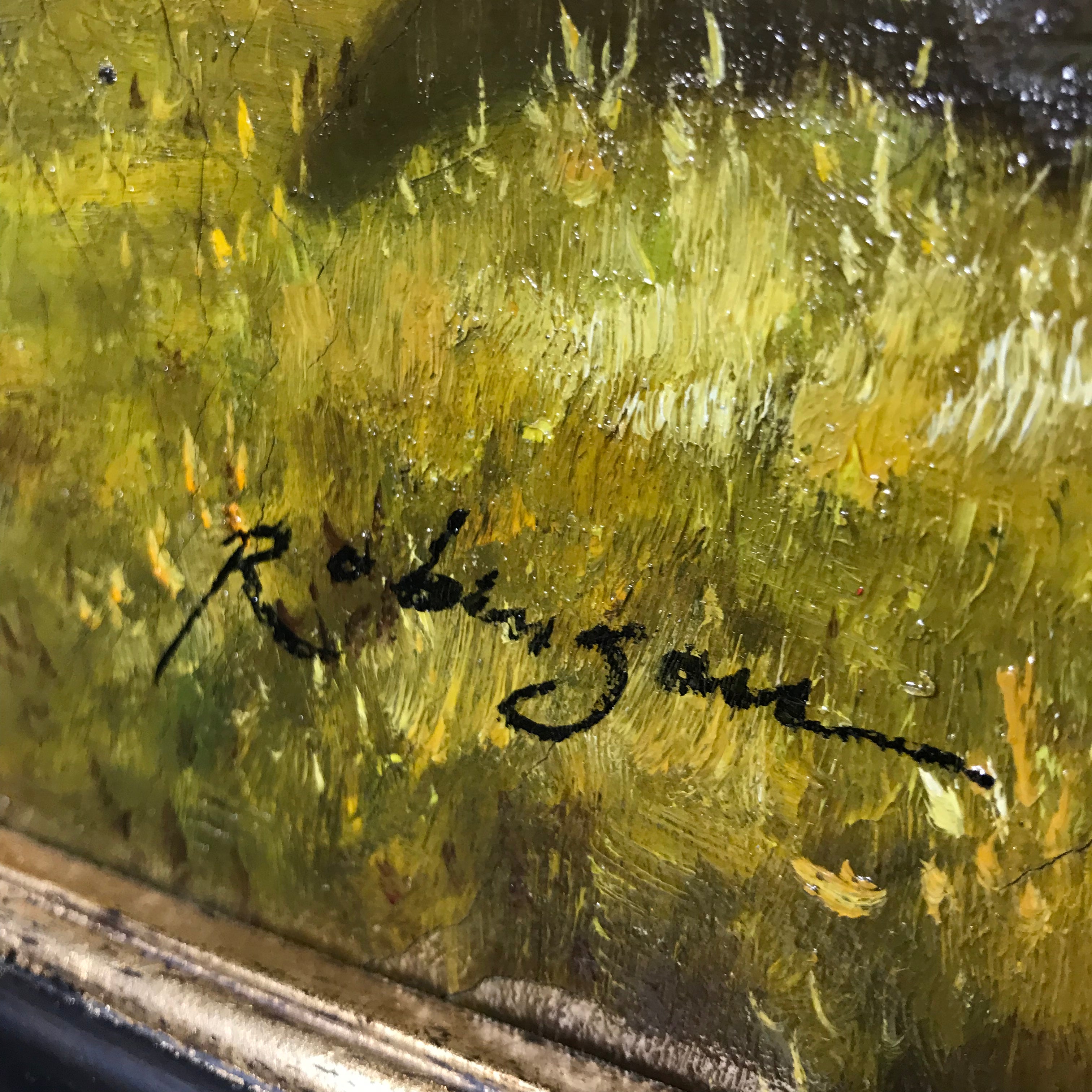 Vintage Race Horse with Jockey Oil on Canvas Framed and Signed Wall Decor 21.5"x 18"