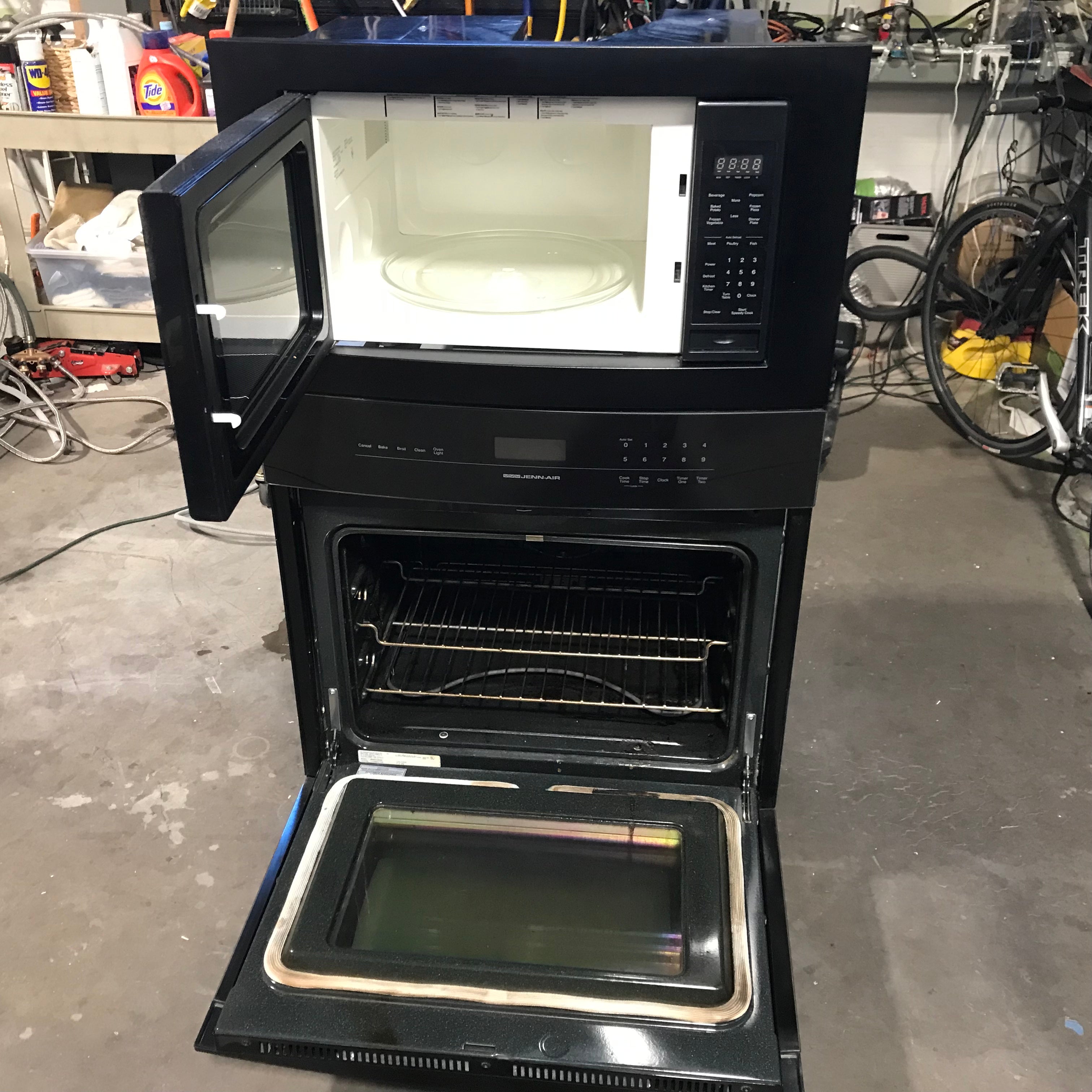 Jenn-Air Black Wall Oven With Built-In Microwave 30"x 26"x 45"